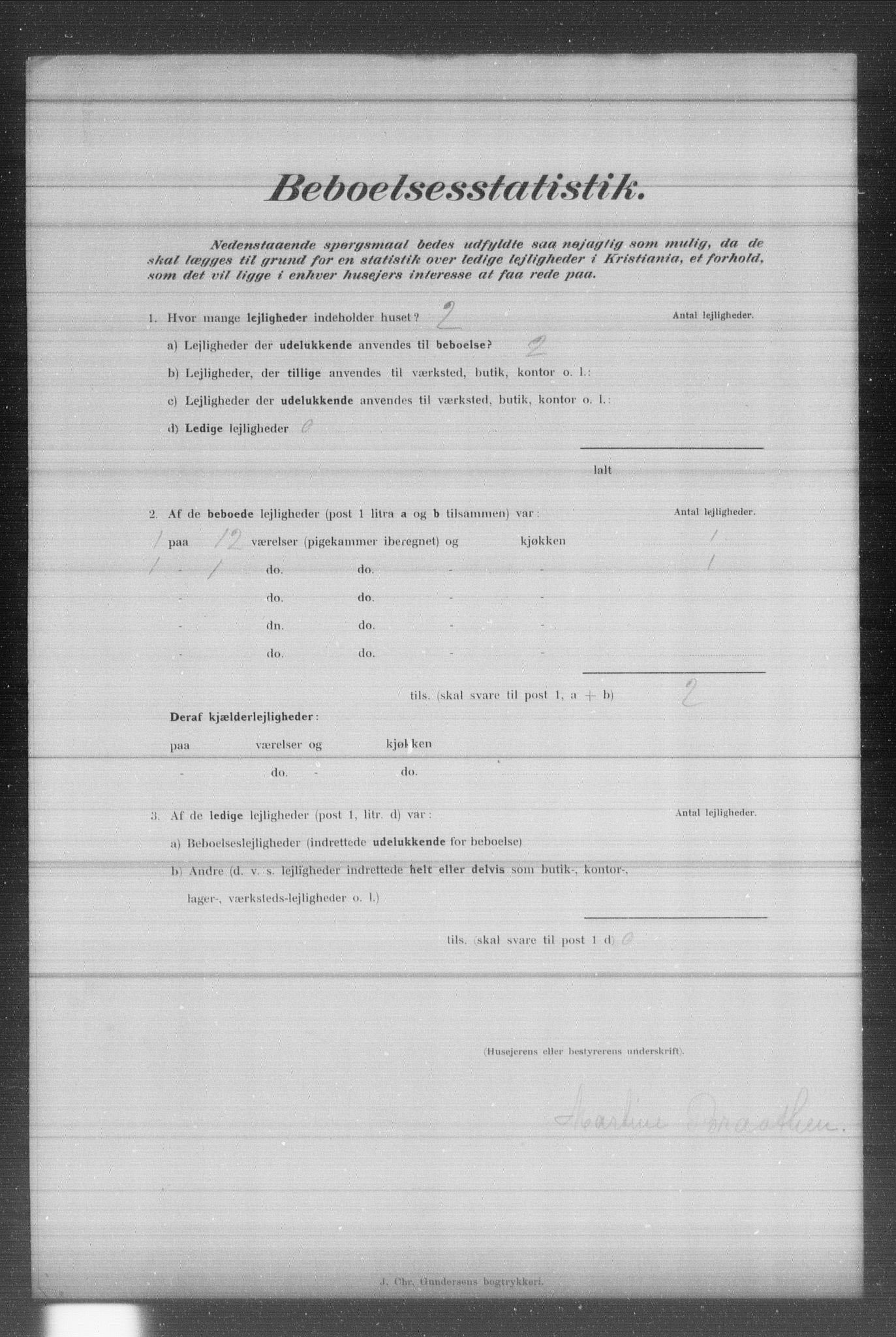 OBA, Municipal Census 1902 for Kristiania, 1902, p. 1276