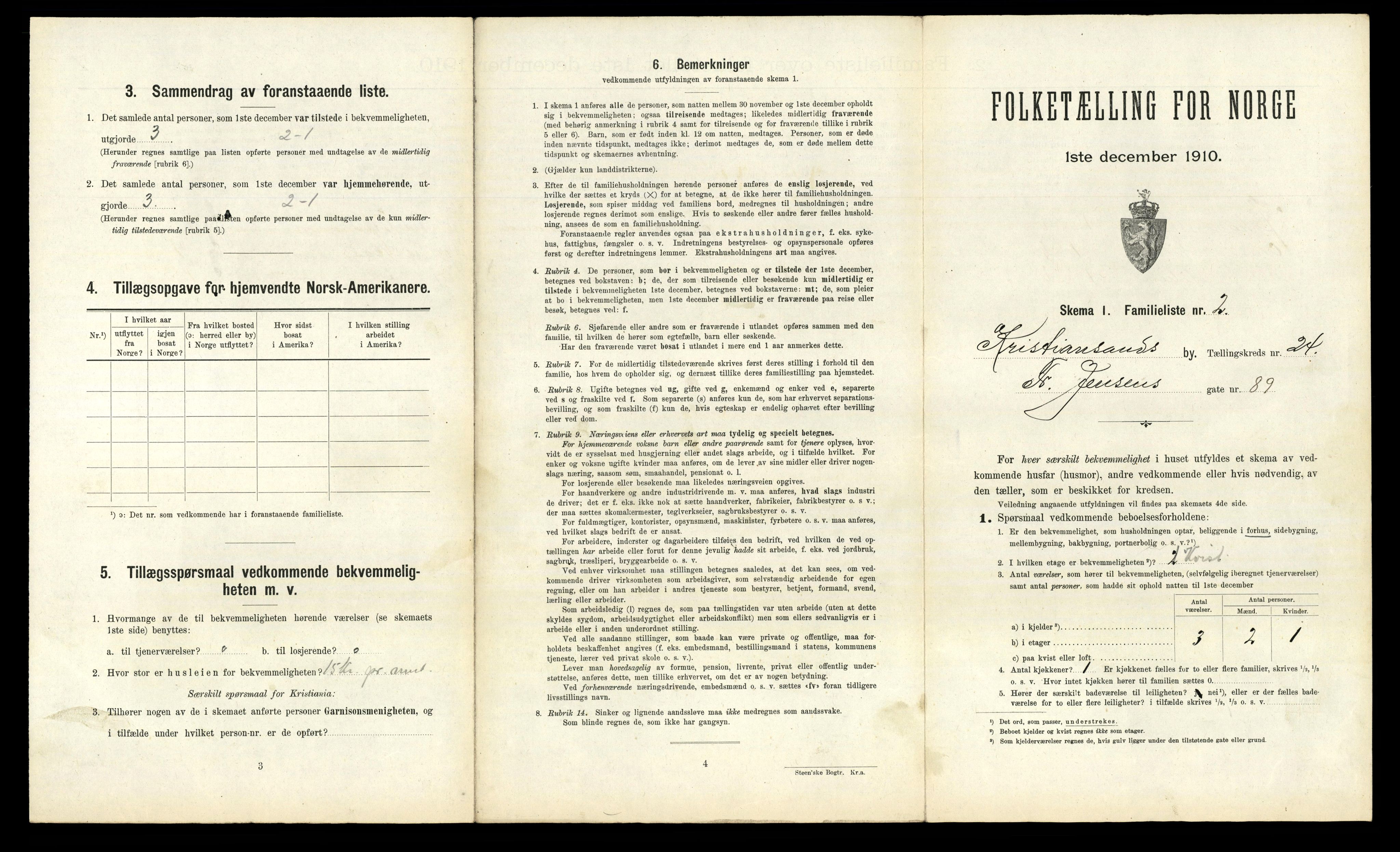 RA, 1910 census for Kristiansand, 1910, p. 6436