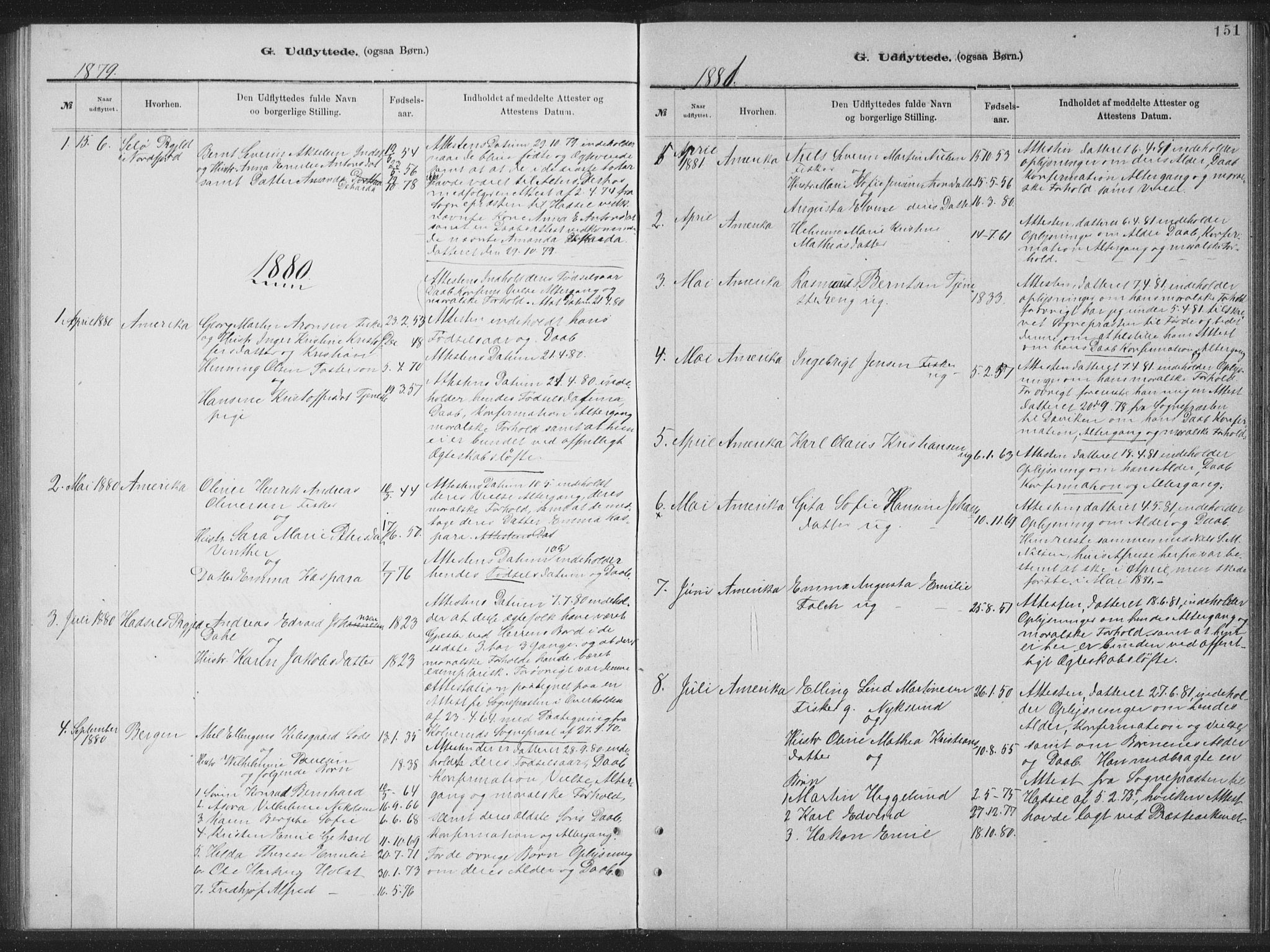 Ministerialprotokoller, klokkerbøker og fødselsregistre - Nordland, SAT/A-1459/894/L1359: Parish register (copy) no. 894C02, 1877-1884, p. 151