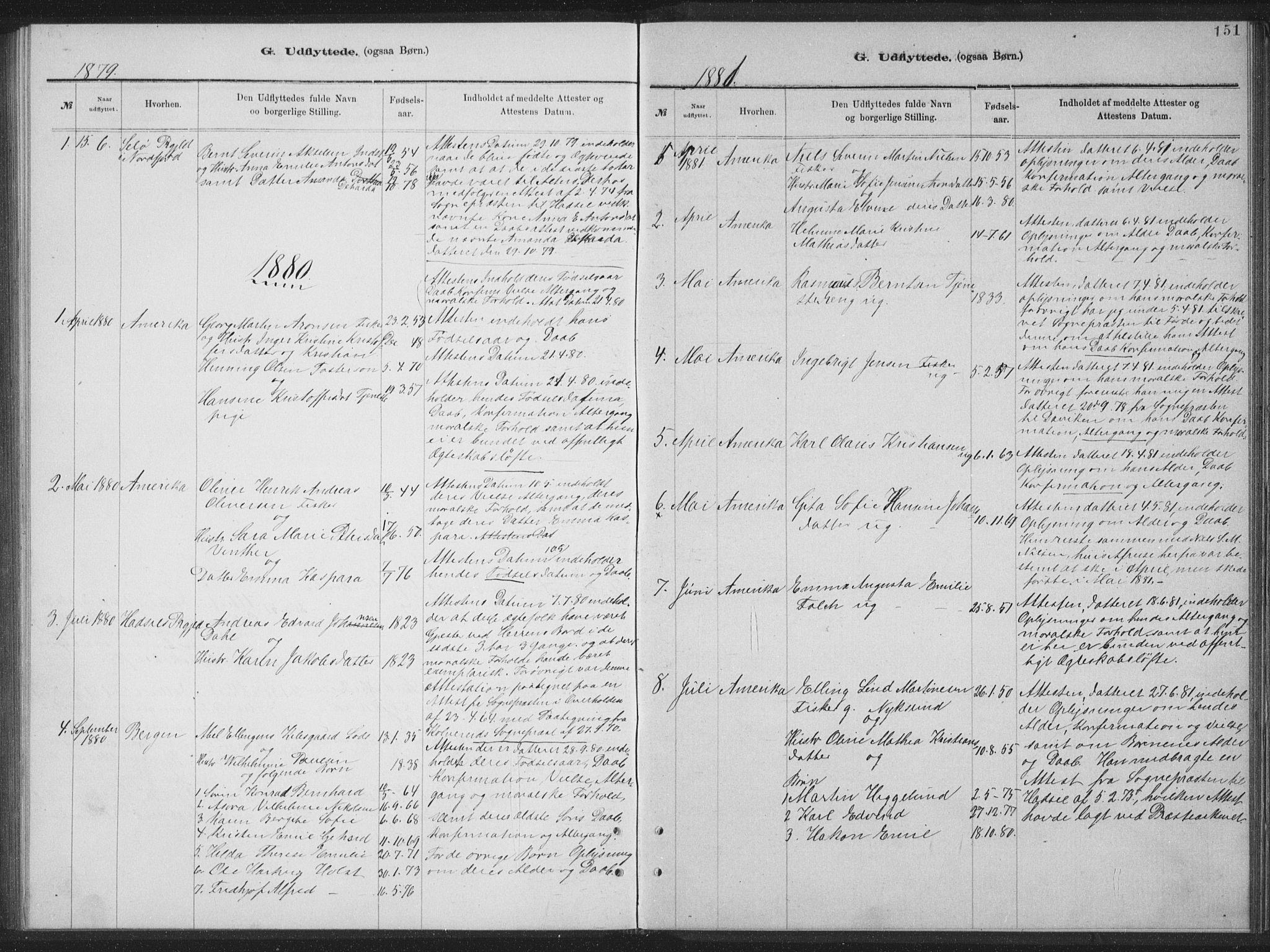 Ministerialprotokoller, klokkerbøker og fødselsregistre - Nordland, AV/SAT-A-1459/894/L1359: Parish register (copy) no. 894C02, 1877-1884, p. 151