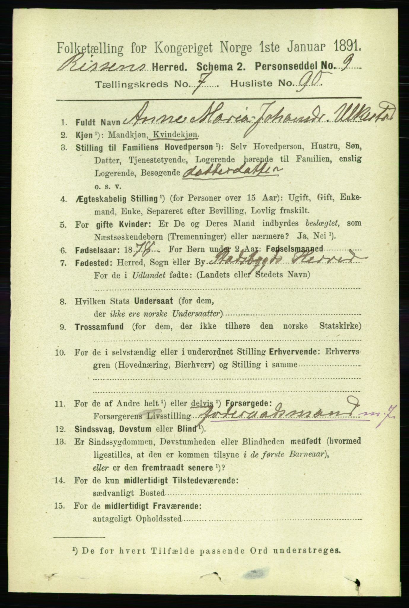 RA, 1891 census for 1624 Rissa, 1891, p. 4559