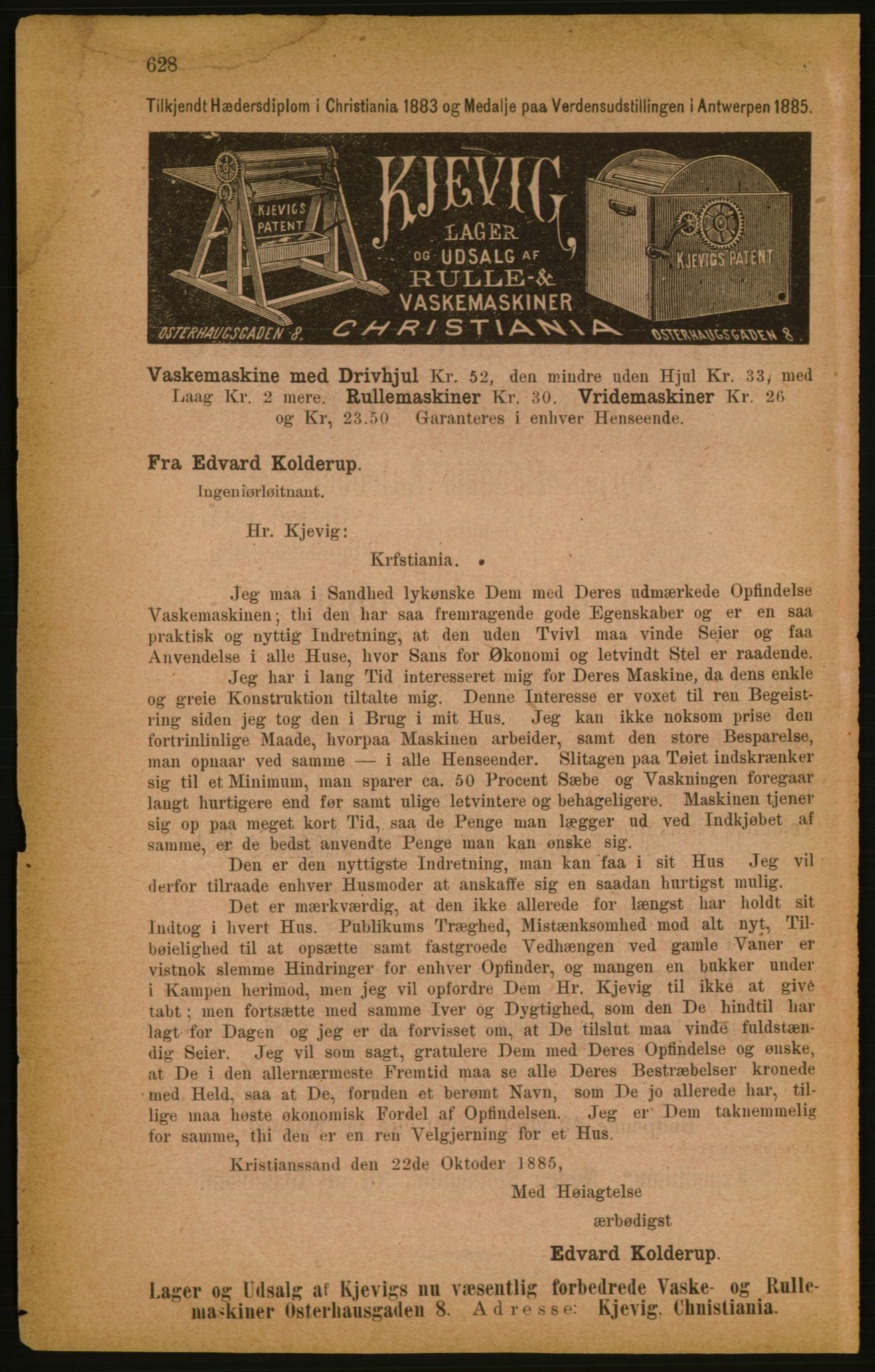 Kristiania/Oslo adressebok, PUBL/-, 1886, p. 628