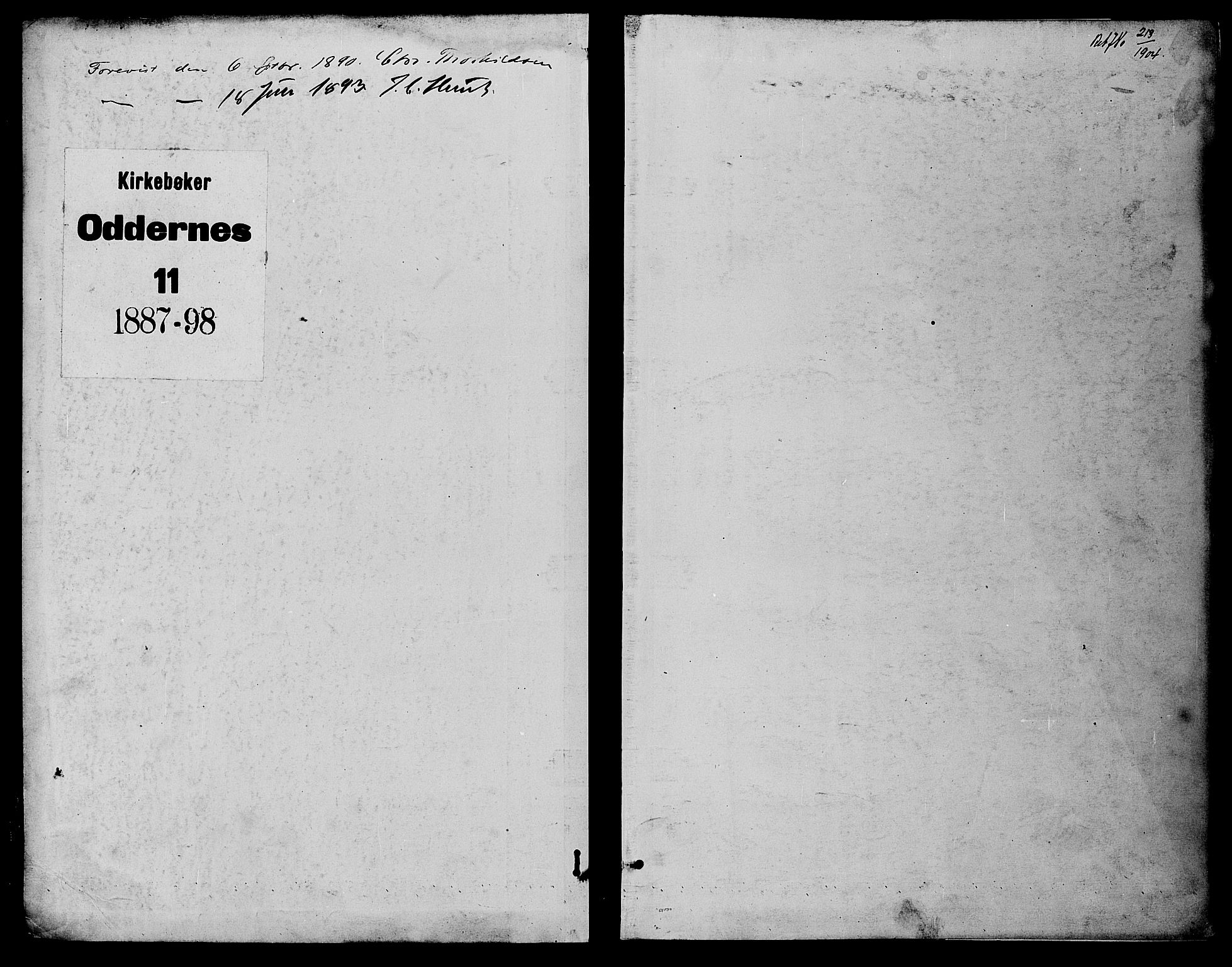 Oddernes sokneprestkontor, AV/SAK-1111-0033/F/Fb/Fba/L0008: Parish register (copy) no. B 8, 1887-1898