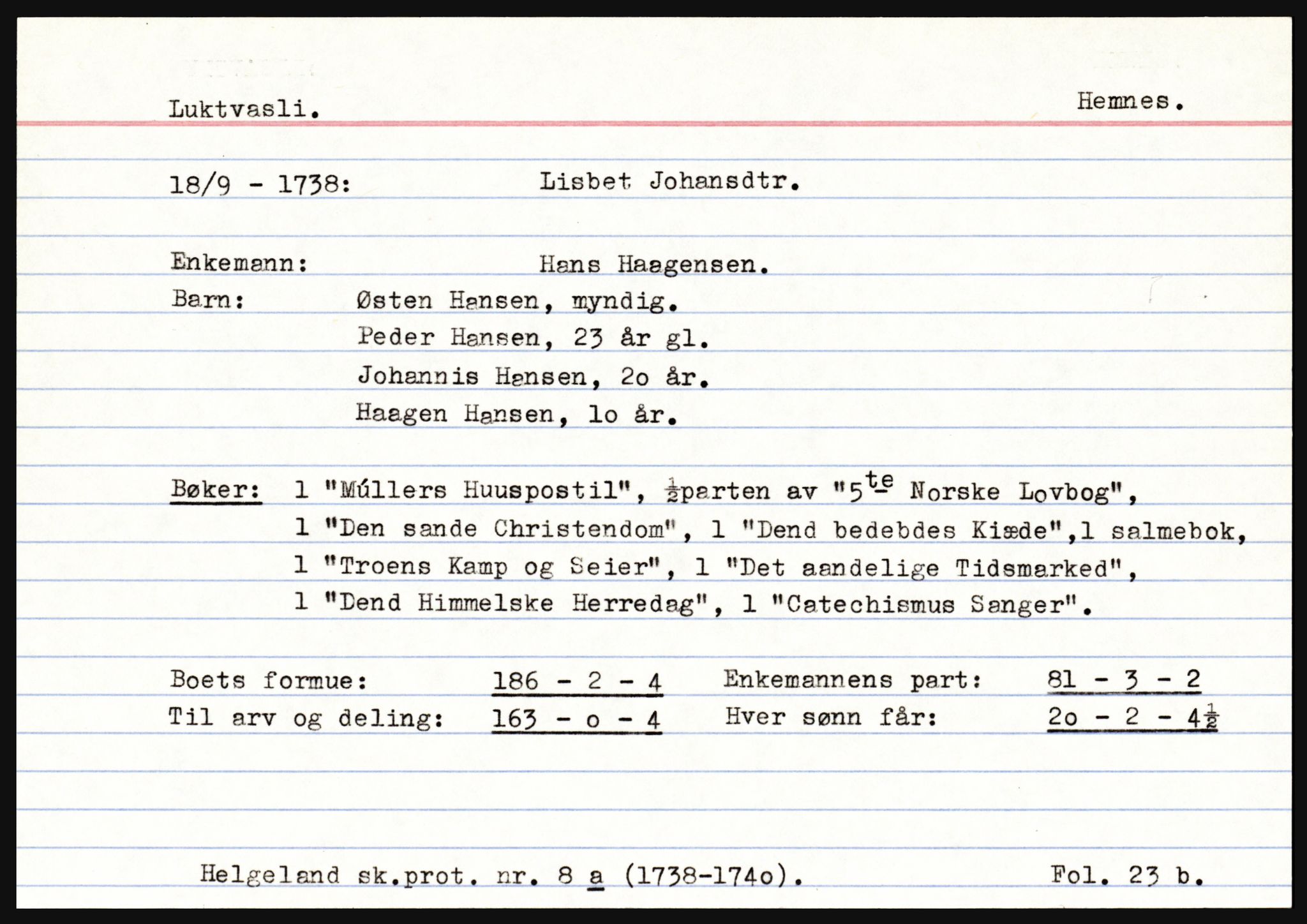 Helgeland sorenskriveri, SAT/A-0004/3, 1686-1746, p. 2141