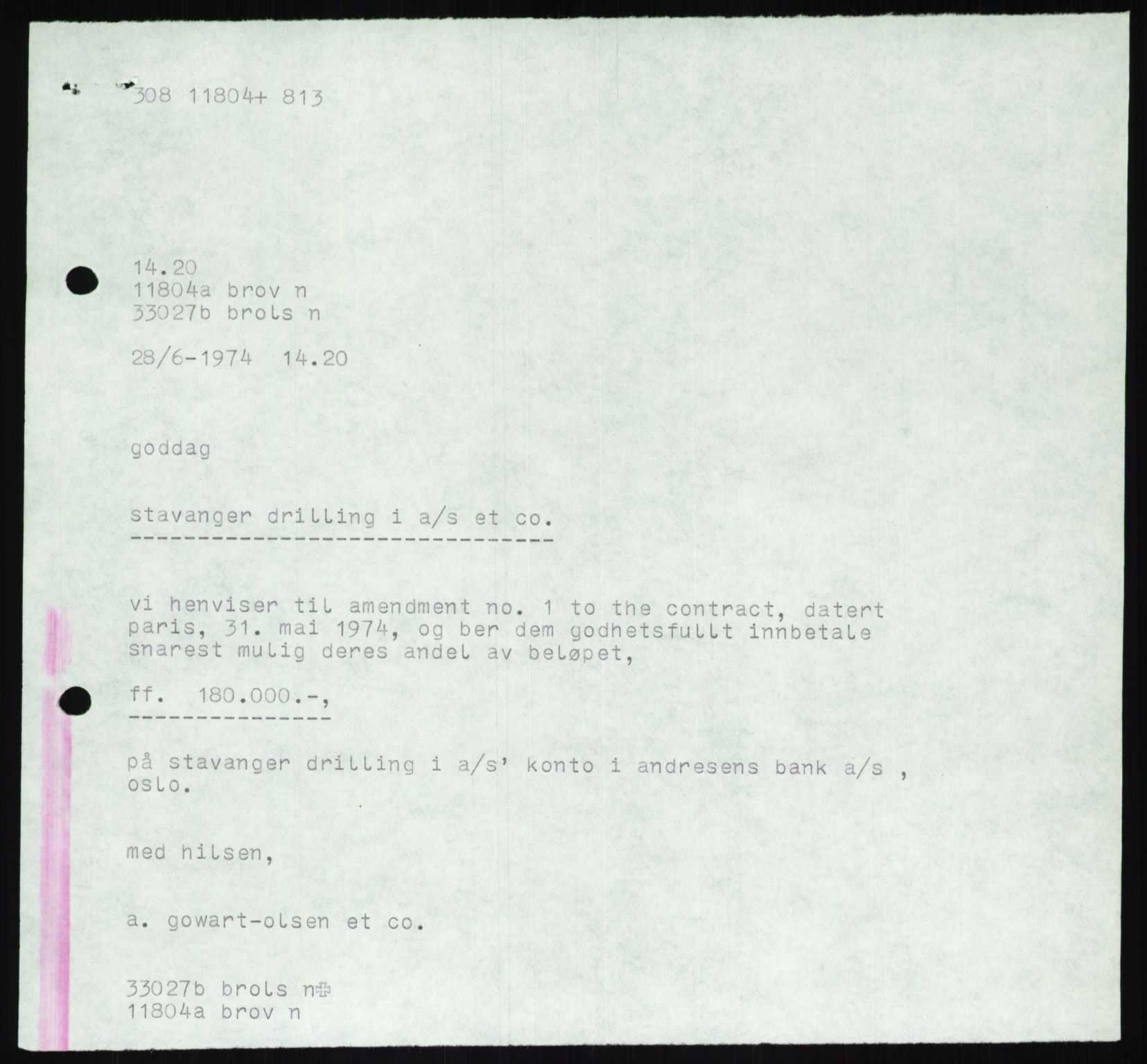 Pa 1503 - Stavanger Drilling AS, AV/SAST-A-101906/D/L0006: Korrespondanse og saksdokumenter, 1974-1984, p. 928