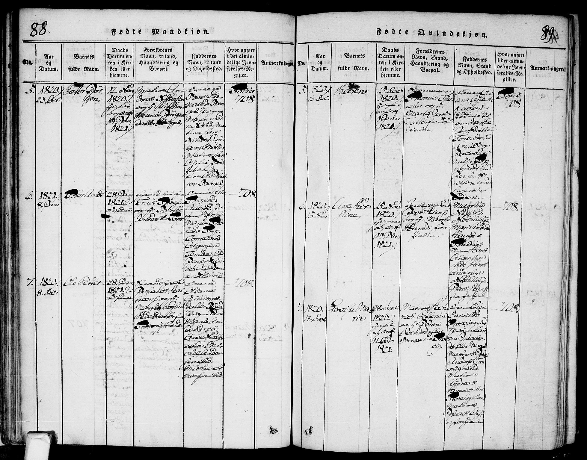 Glemmen prestekontor Kirkebøker, SAO/A-10908/F/Fa/L0004: Parish register (official) no. 4, 1816-1838, p. 88-89