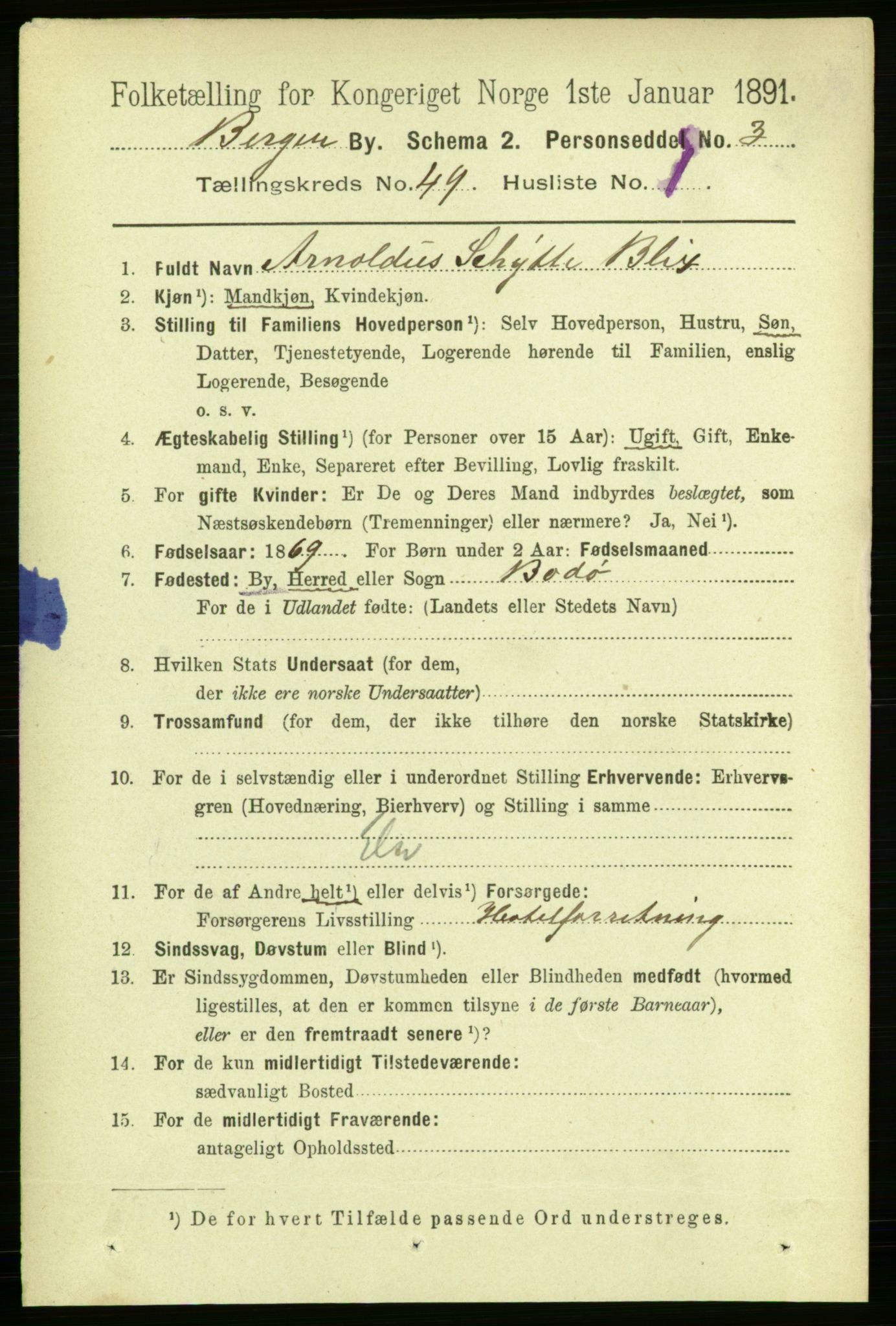 RA, 1891 Census for 1301 Bergen, 1891, p. 58432