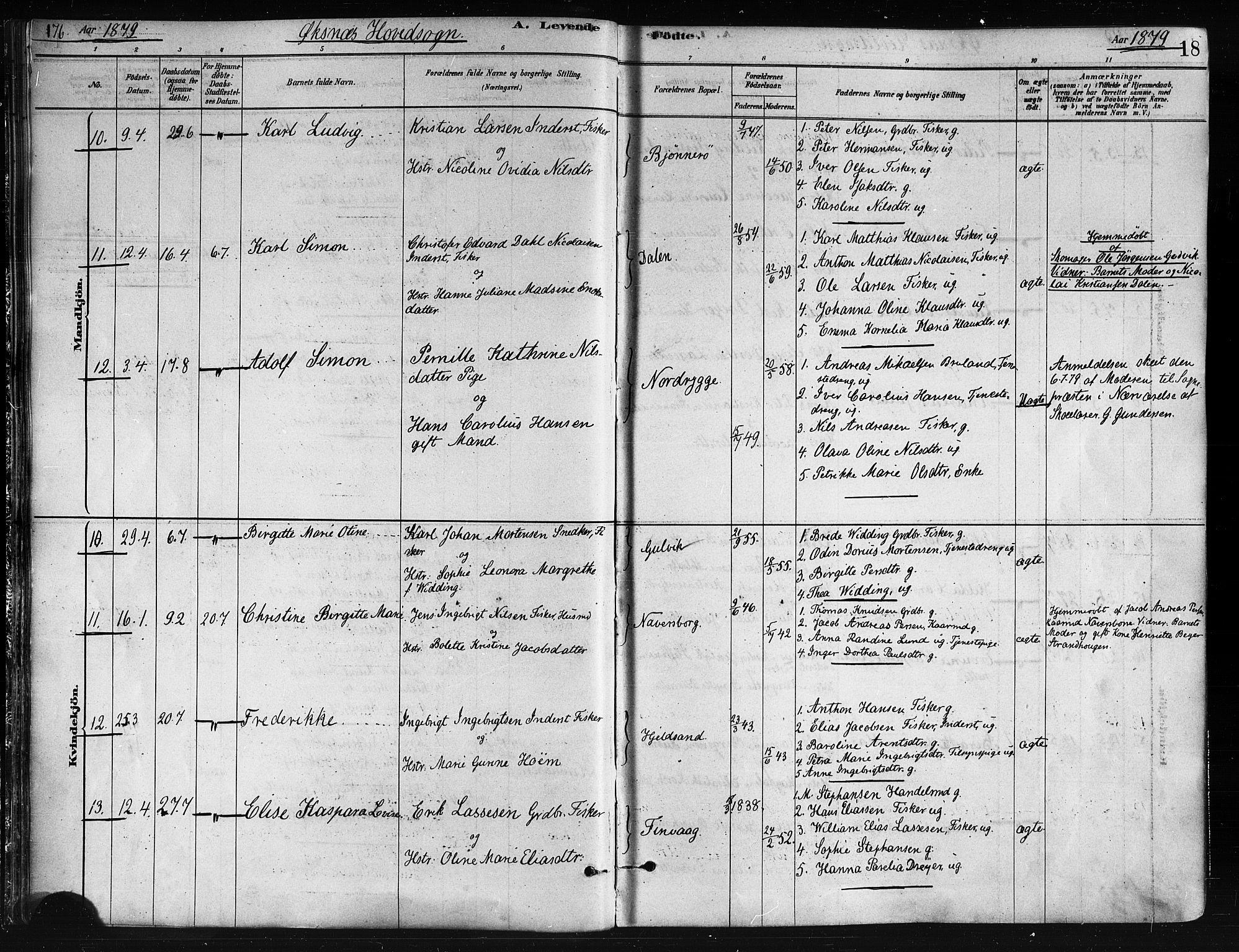 Ministerialprotokoller, klokkerbøker og fødselsregistre - Nordland, AV/SAT-A-1459/893/L1335: Parish register (official) no. 893A08 /1, 1878-1884, p. 18