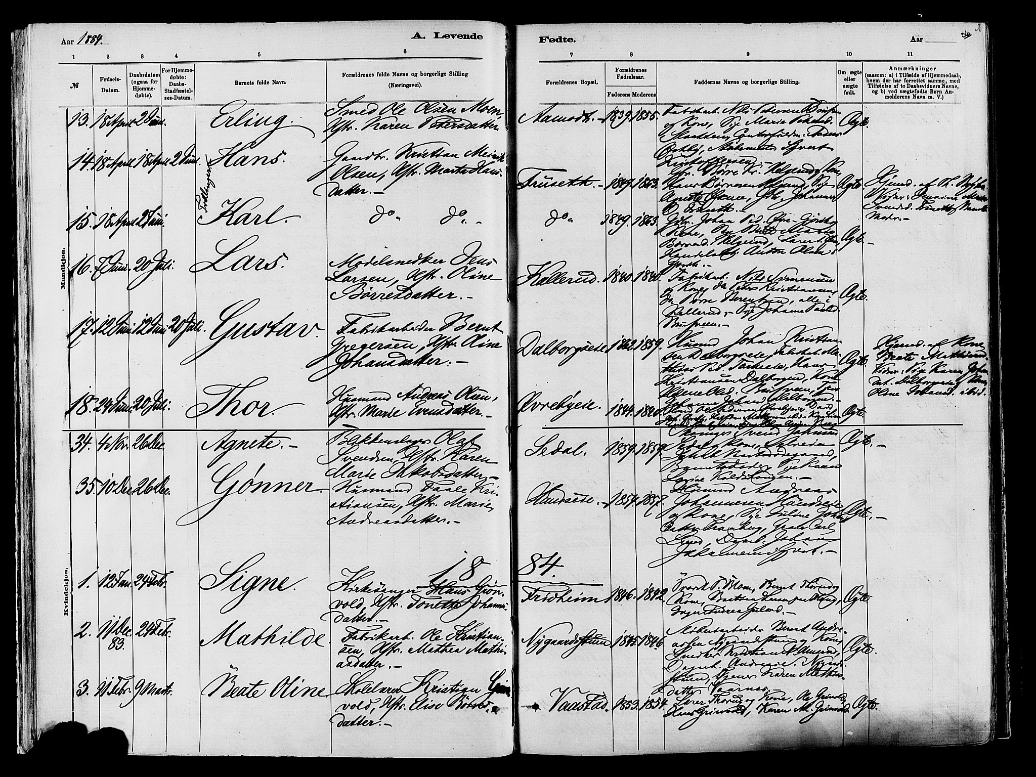 Vardal prestekontor, AV/SAH-PREST-100/H/Ha/Haa/L0009: Parish register (official) no. 9, 1878-1892, p. 36