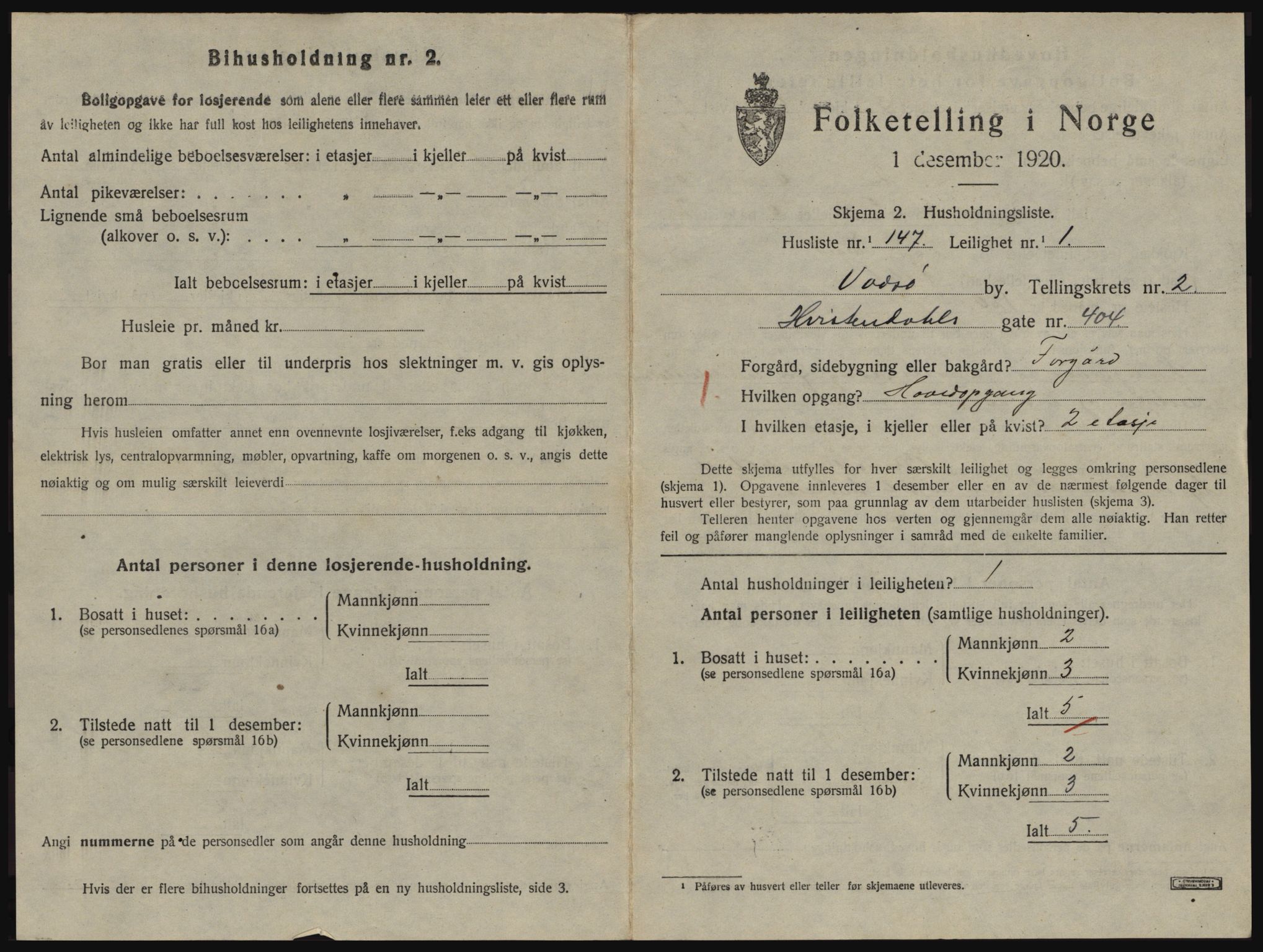 SATØ, 1920 census for Vadsø, 1920, p. 1396