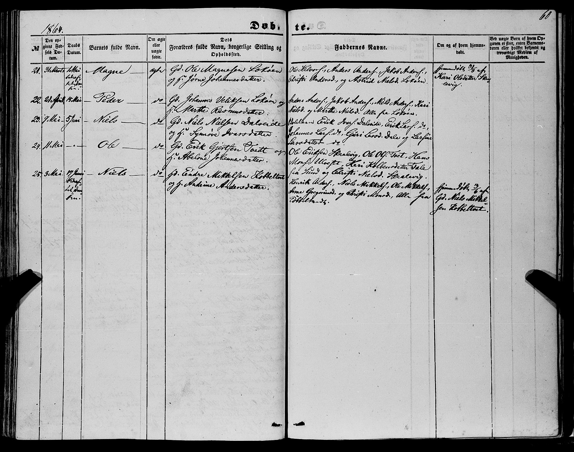 Fjell sokneprestembete, SAB/A-75301/H/Haa: Parish register (official) no. A 2, 1847-1864, p. 60