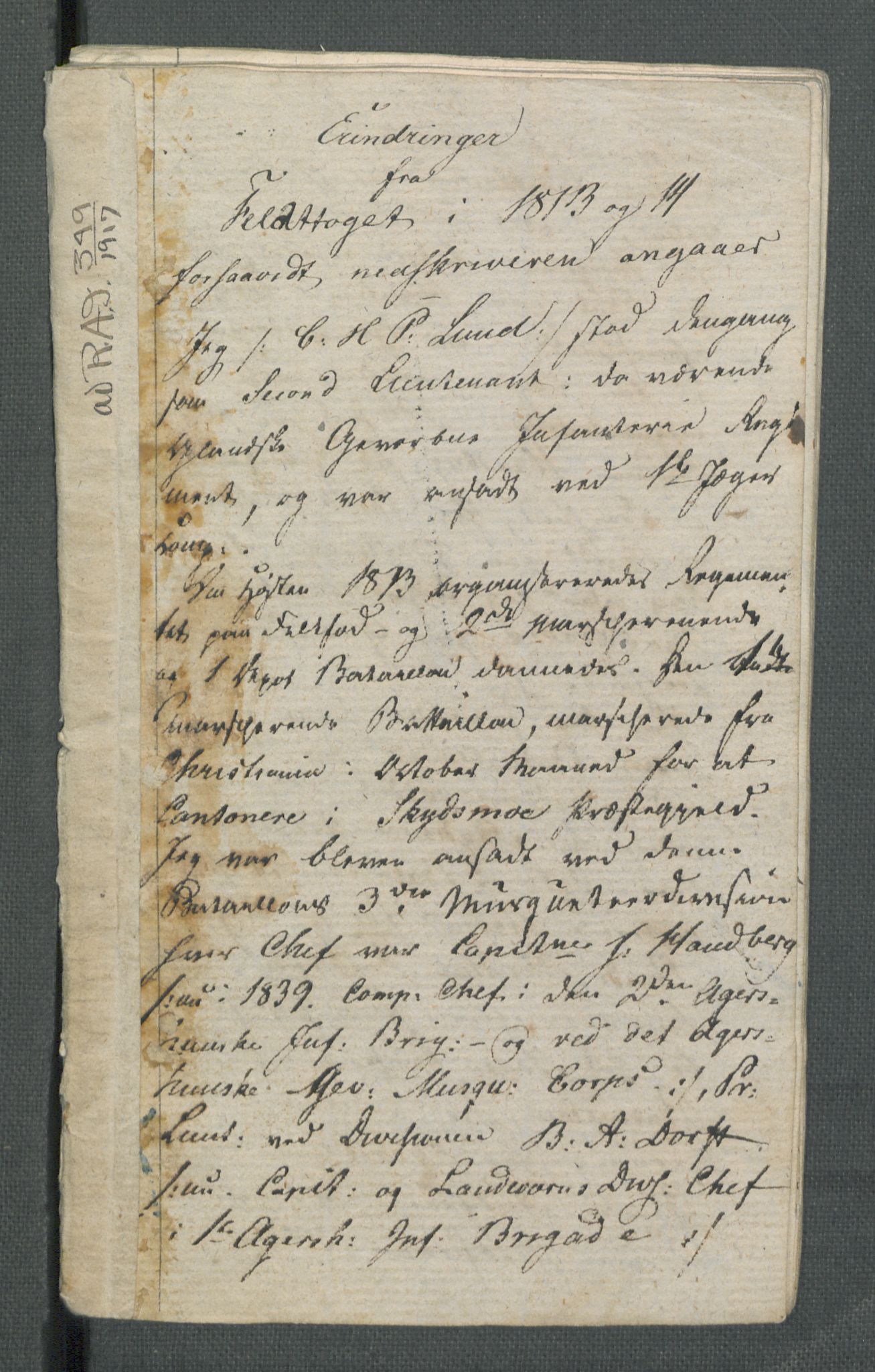 Forskjellige samlinger, Historisk-kronologisk samling, AV/RA-EA-4029/G/Ga/L0009B: Historisk-kronologisk samling. Dokumenter fra oktober 1814, årene 1815 og 1816, Christian Frederiks regnskapsbok 1814 - 1848., 1814-1848, p. 3