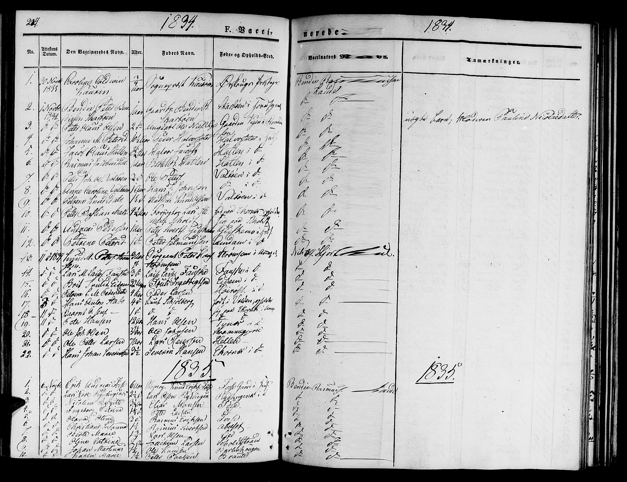 Ministerialprotokoller, klokkerbøker og fødselsregistre - Møre og Romsdal, AV/SAT-A-1454/522/L0311: Parish register (official) no. 522A06, 1832-1842, p. 224