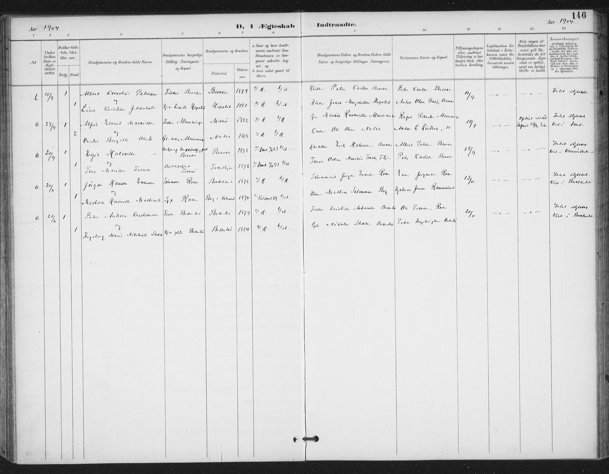 Ministerialprotokoller, klokkerbøker og fødselsregistre - Sør-Trøndelag, AV/SAT-A-1456/657/L0708: Parish register (official) no. 657A09, 1894-1904, p. 146