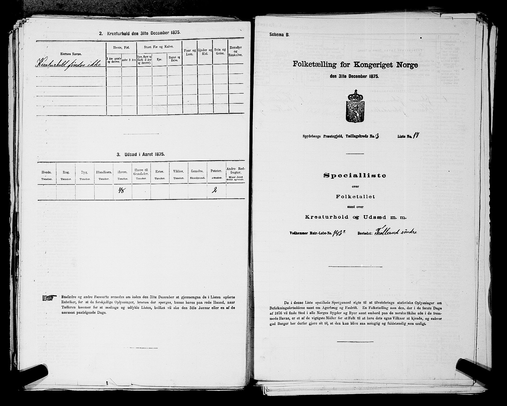 RA, 1875 census for 0123P Spydeberg, 1875, p. 549