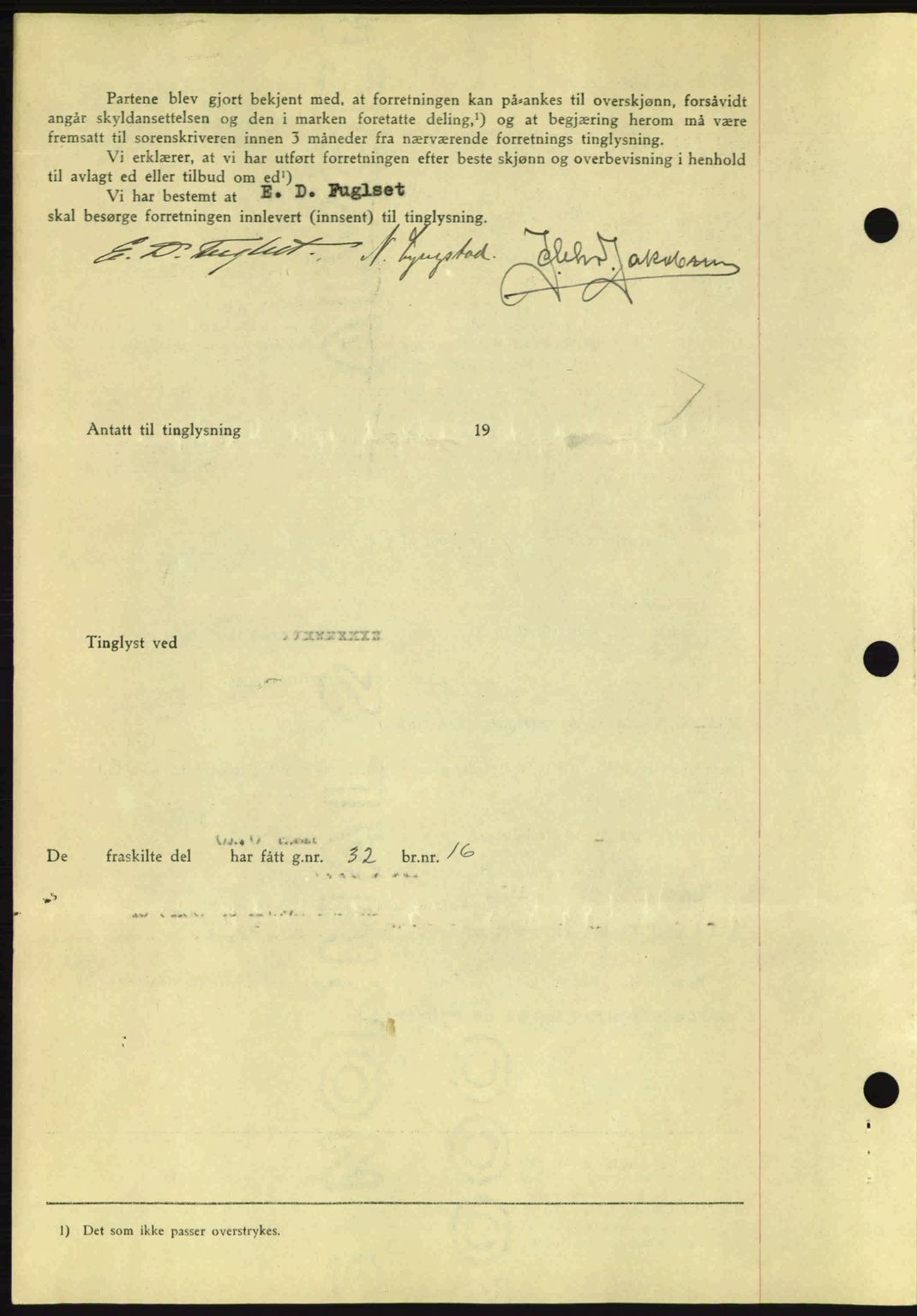 Romsdal sorenskriveri, AV/SAT-A-4149/1/2/2C: Mortgage book no. A7, 1939-1939, Diary no: : 1052/1939