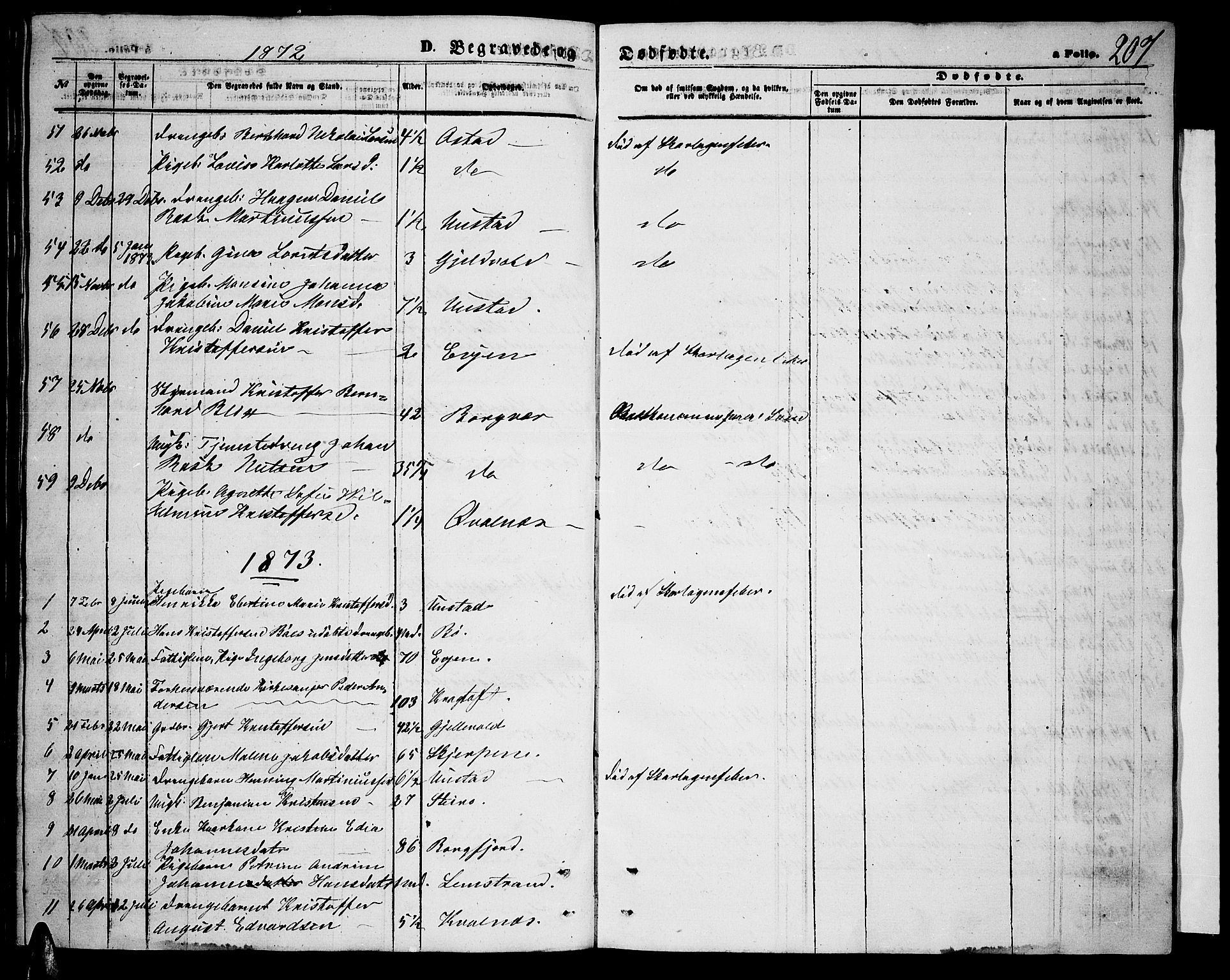 Ministerialprotokoller, klokkerbøker og fødselsregistre - Nordland, SAT/A-1459/880/L1140: Parish register (copy) no. 880C02, 1861-1875, p. 207