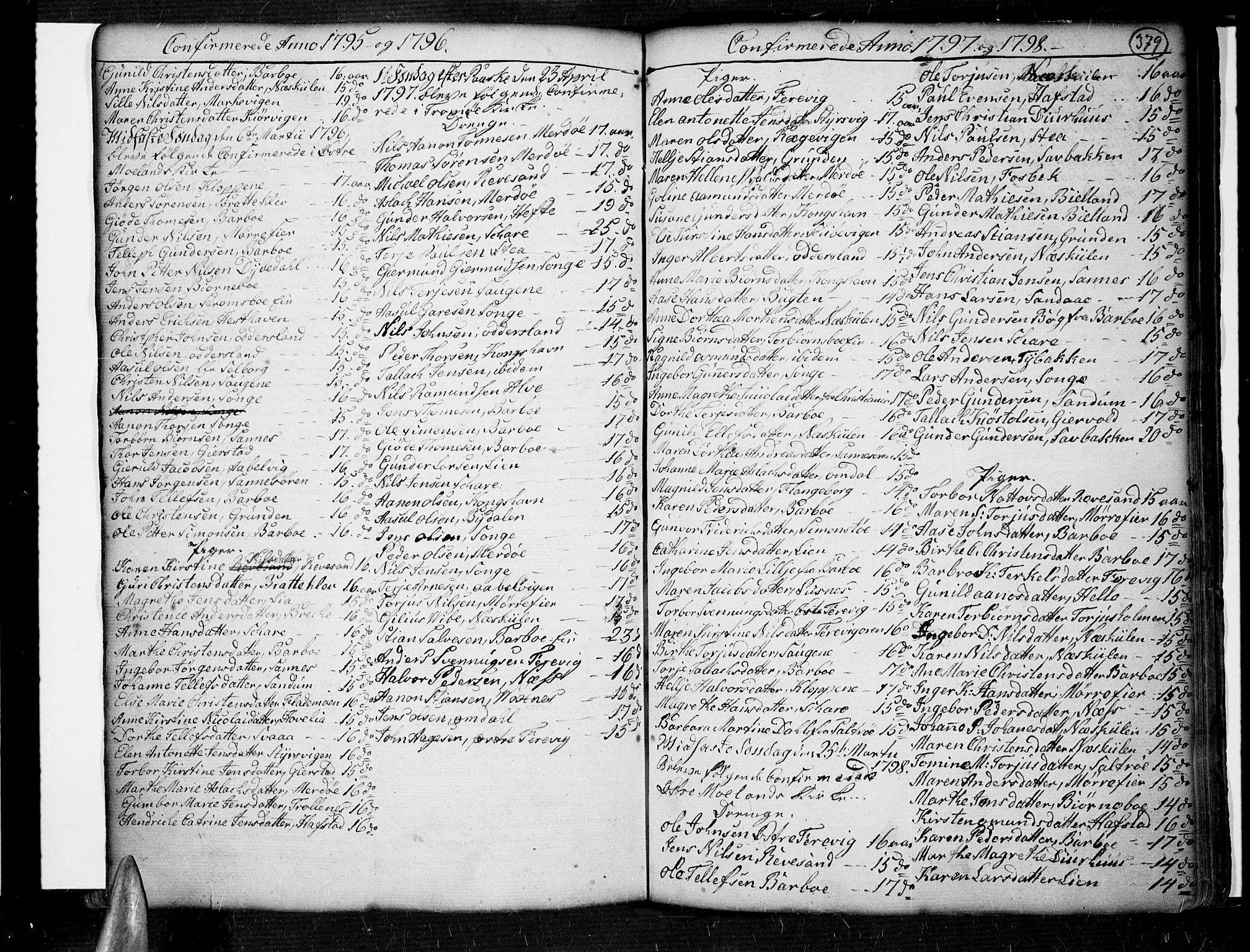 Tromøy sokneprestkontor, SAK/1111-0041/F/Fa/L0002: Parish register (official) no. A 2, 1773-1808, p. 379