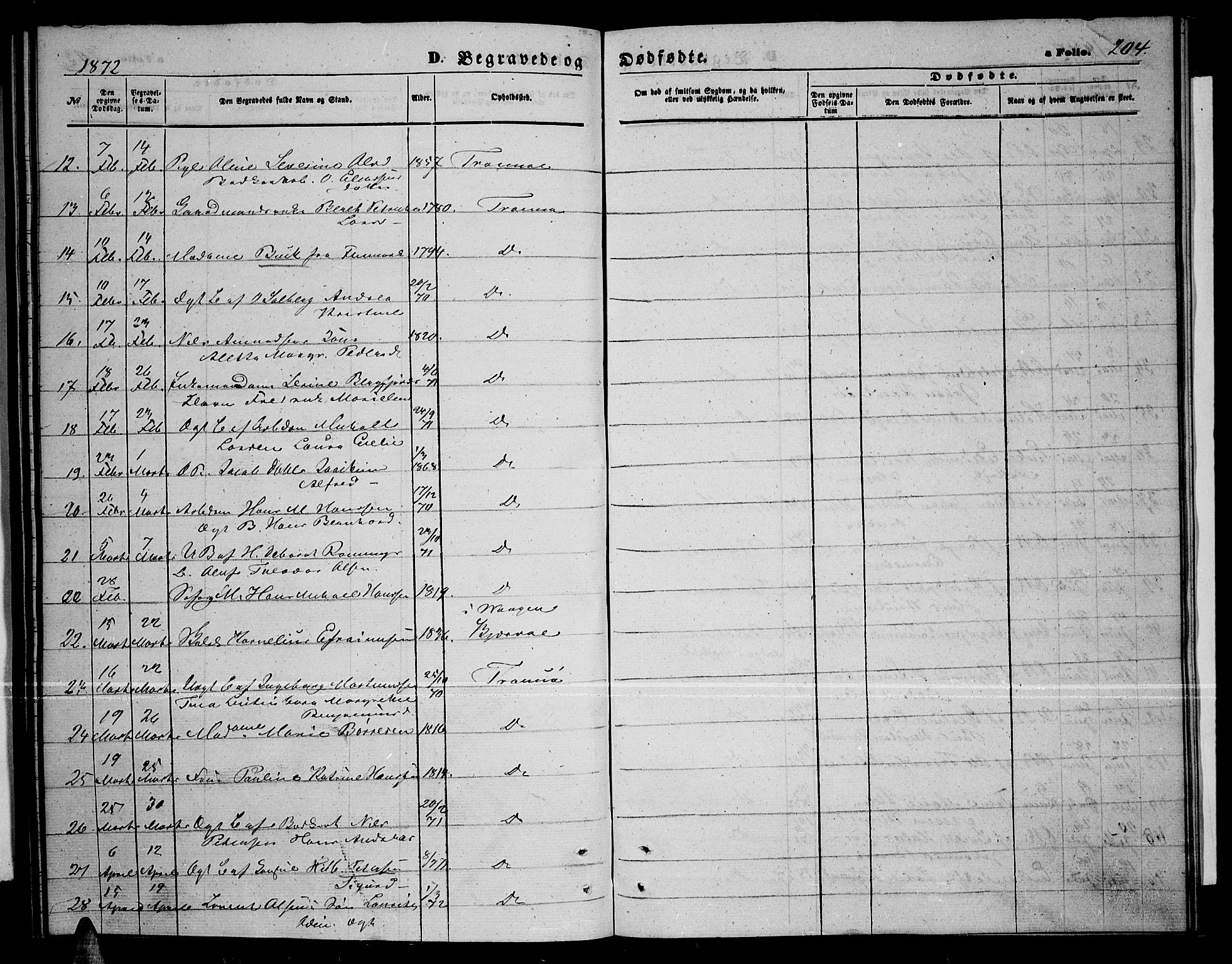 Tromsø sokneprestkontor/stiftsprosti/domprosti, SATØ/S-1343/G/Gb/L0007klokker: Parish register (copy) no. 7, 1867-1875, p. 204