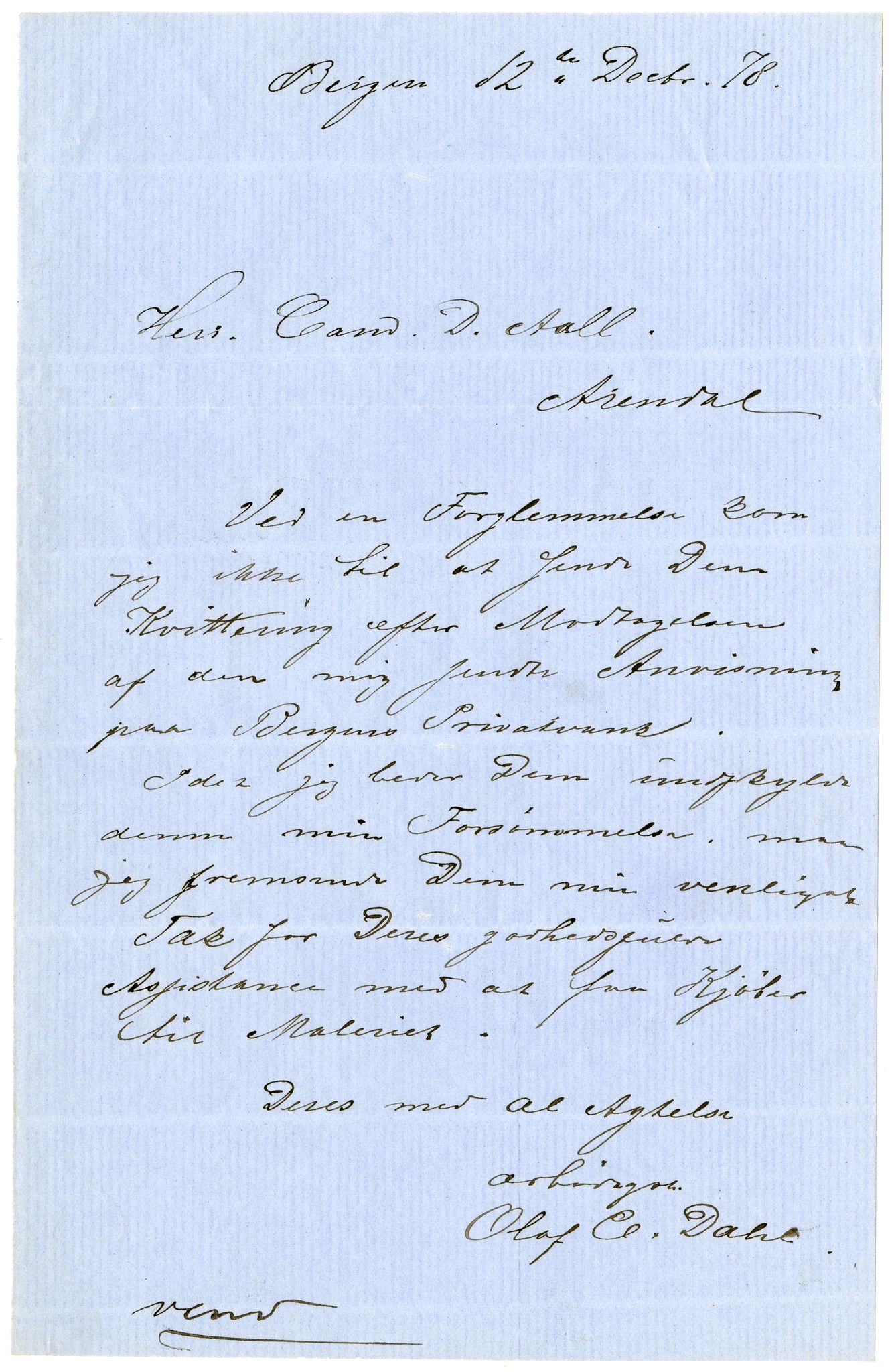 Diderik Maria Aalls brevsamling, NF/Ark-1023/F/L0002: D.M. Aalls brevsamling. B - C, 1799-1889, p. 454