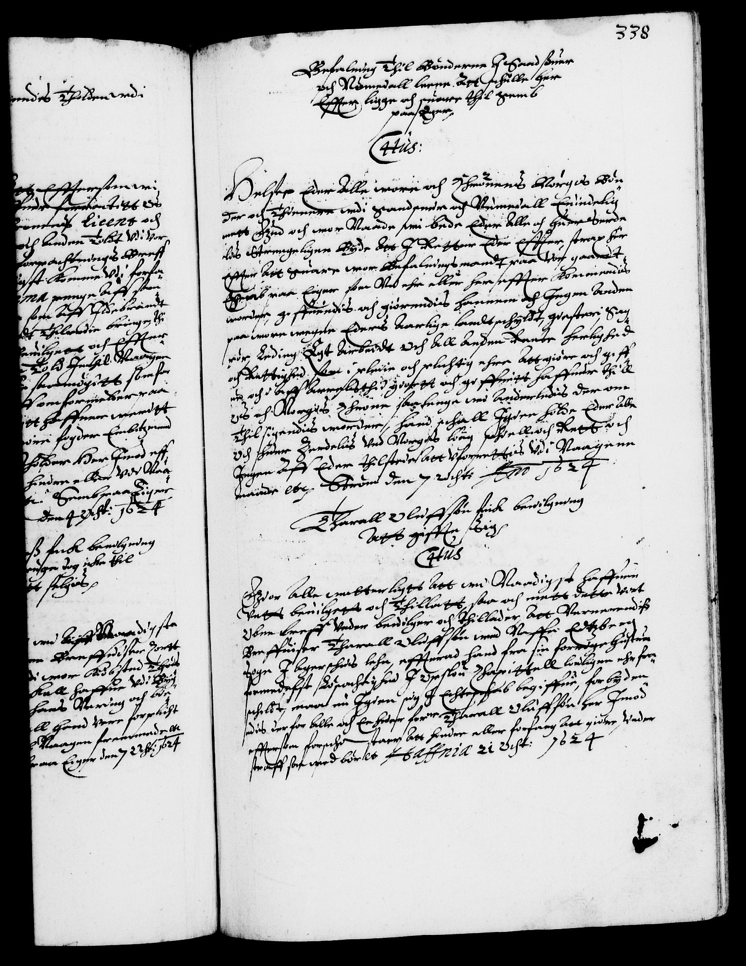 Danske Kanselli 1572-1799, RA/EA-3023/F/Fc/Fca/Fcaa/L0004: Norske registre (mikrofilm), 1617-1630, p. 338a