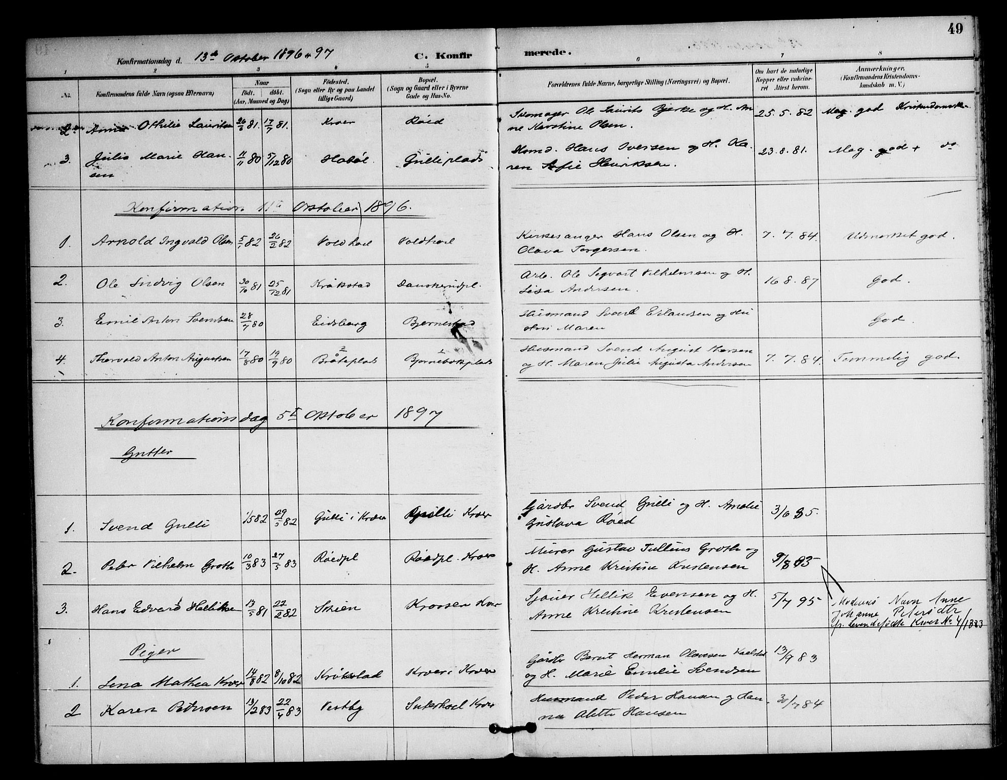 Ås prestekontor Kirkebøker, SAO/A-10894/F/Fc/L0002: Parish register (official) no. III 2, 1892-1924, p. 49