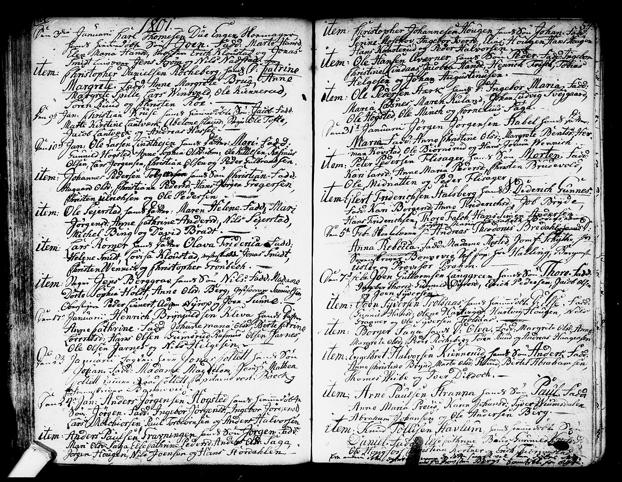 Kongsberg kirkebøker, AV/SAKO-A-22/F/Fa/L0007: Parish register (official) no. I 7, 1795-1816, p. 54