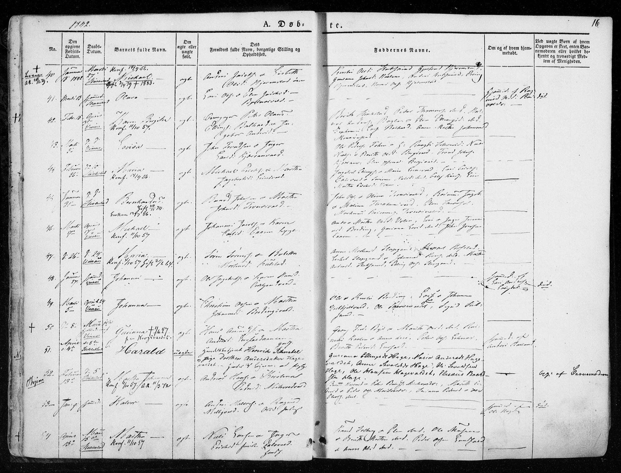 Ministerialprotokoller, klokkerbøker og fødselsregistre - Nord-Trøndelag, SAT/A-1458/723/L0239: Parish register (official) no. 723A08, 1841-1851, p. 16