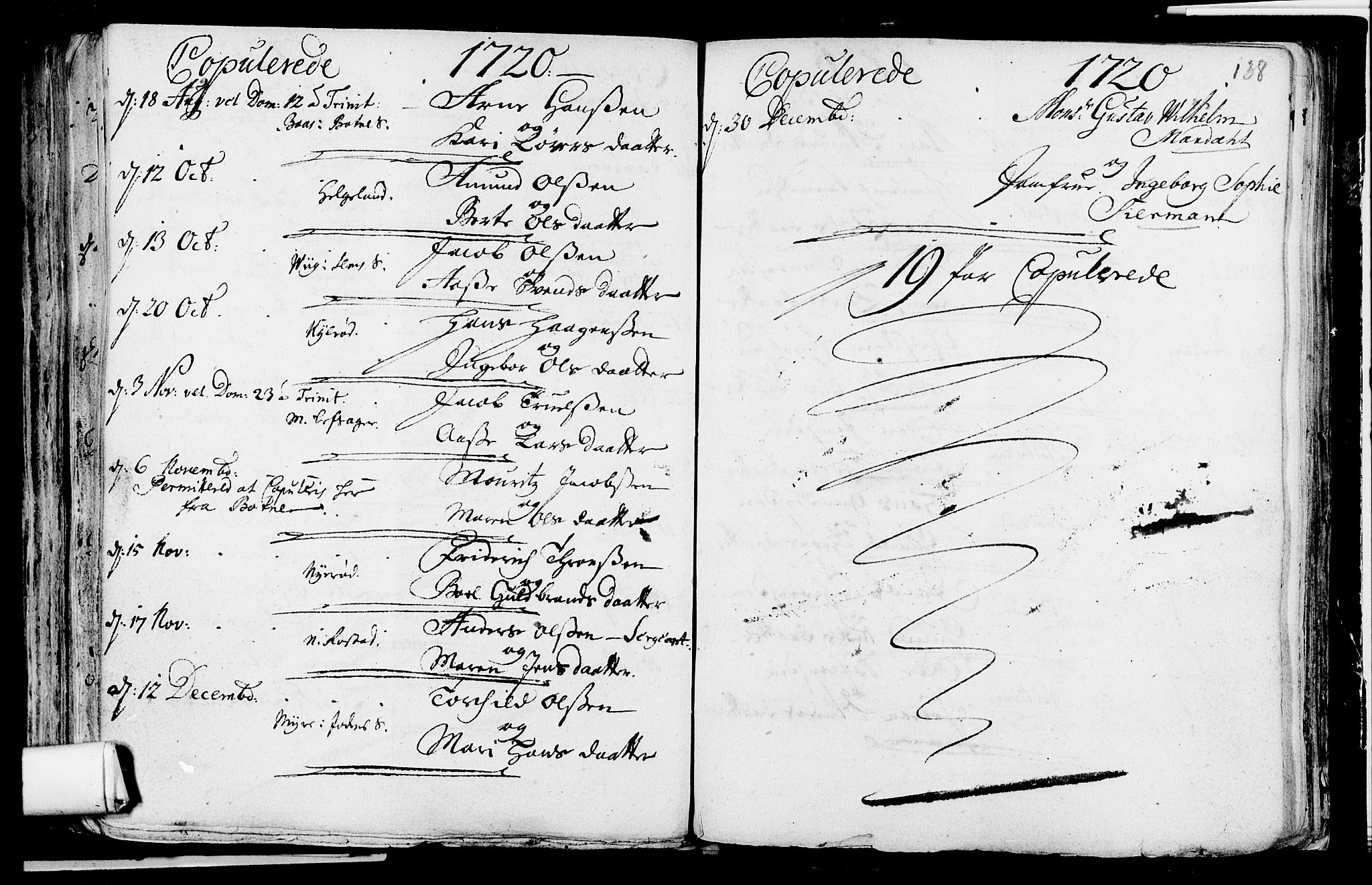 Våle kirkebøker, AV/SAKO-A-334/F/Fa/L0002: Parish register (official) no. I 2, 1705-1732, p. 138