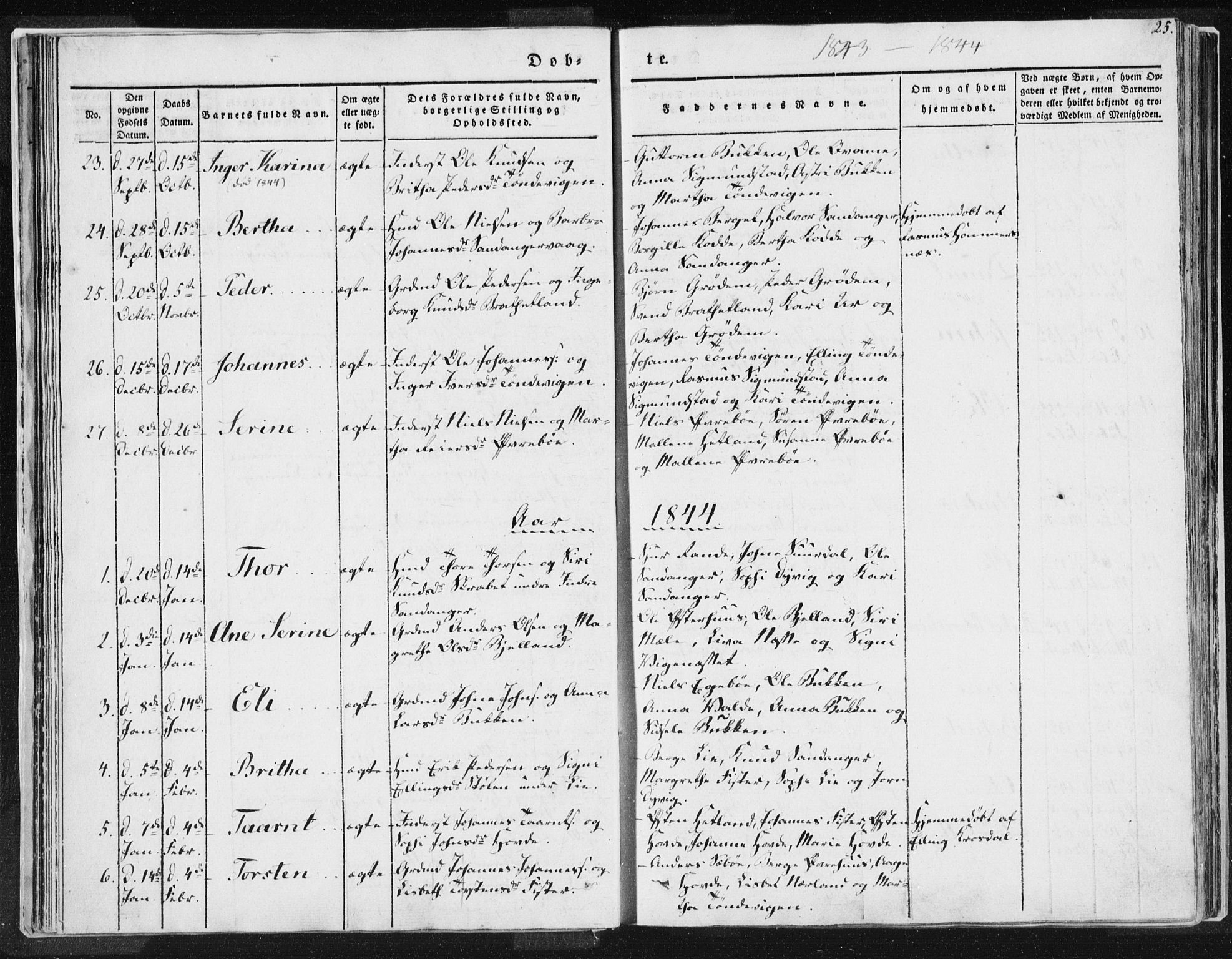 Hjelmeland sokneprestkontor, AV/SAST-A-101843/01/IV/L0007: Parish register (official) no. A 7, 1834-1850, p. 25