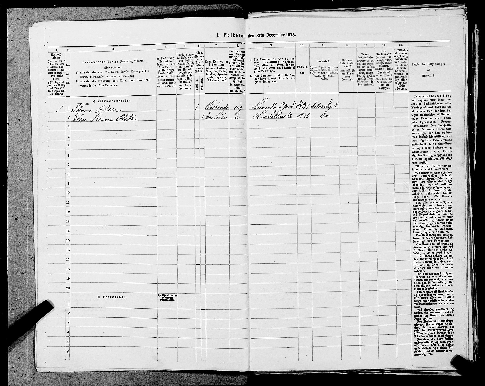 SAST, 1875 census for 1150L Skudenes/Falnes, Åkra og Ferkingstad, 1875, p. 1644