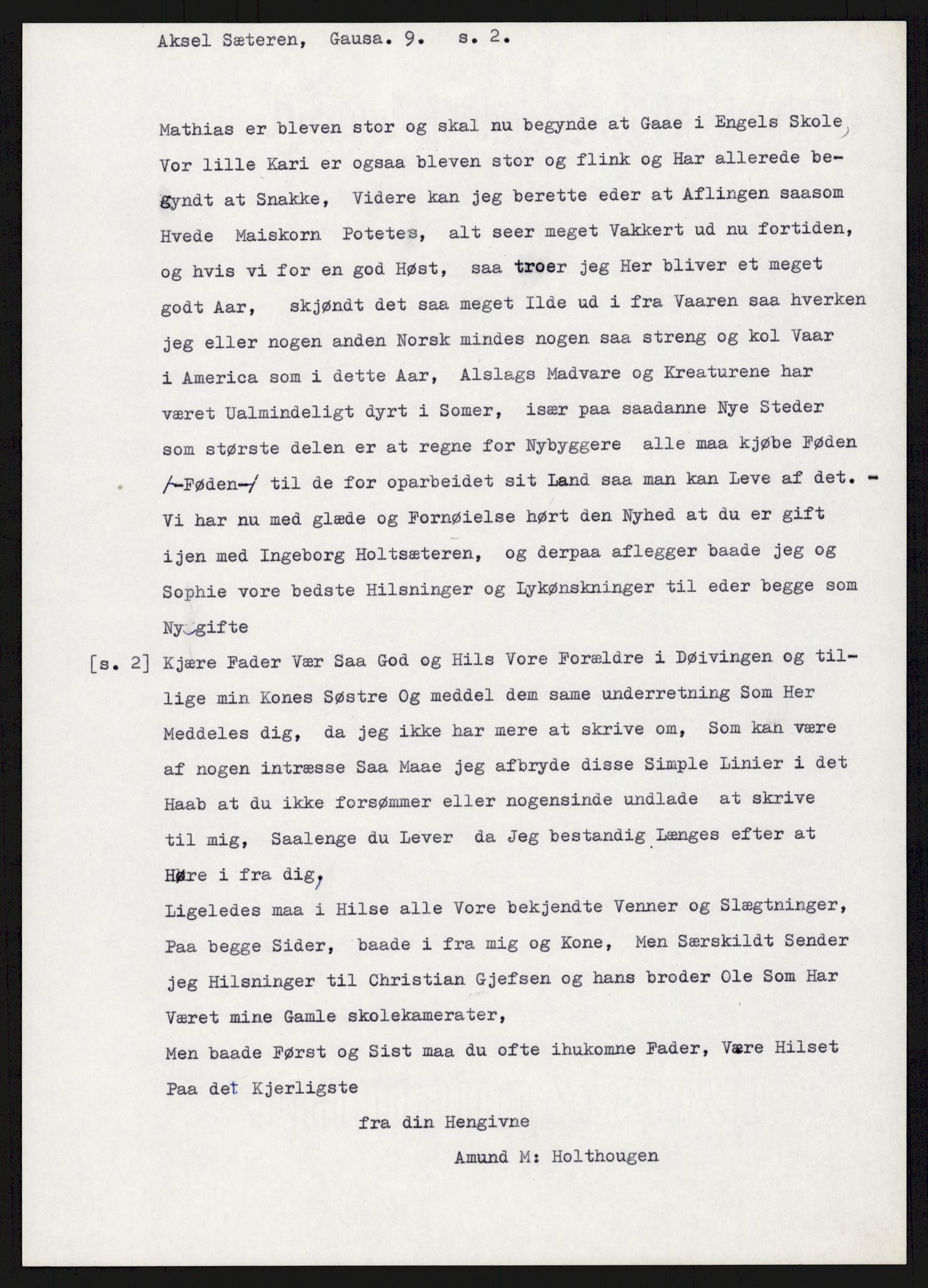 Samlinger til kildeutgivelse, Amerikabrevene, AV/RA-EA-4057/F/L0015: Innlån fra Oppland: Sæteren - Vigerust, 1838-1914, p. 81