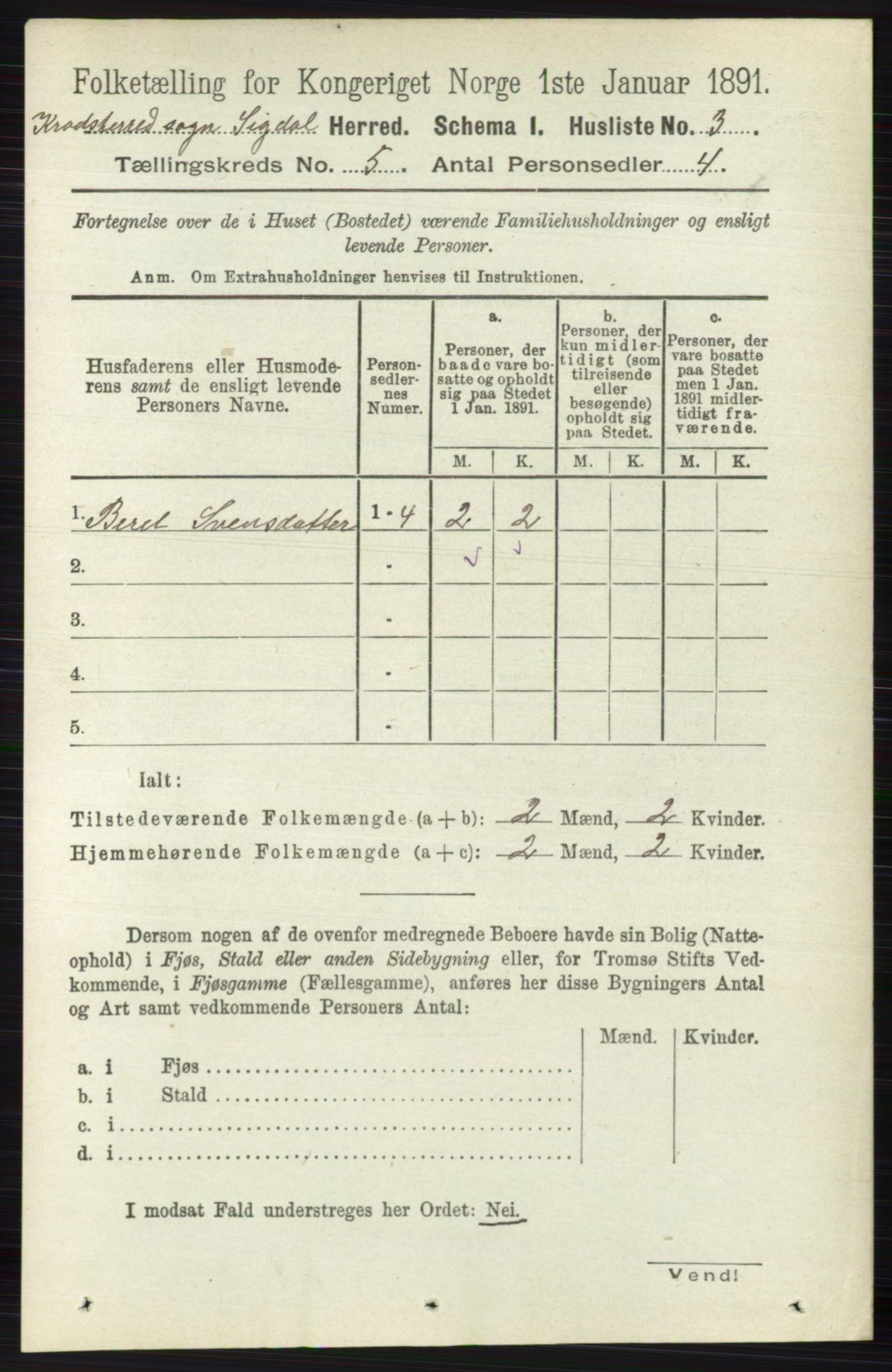 RA, 1891 census for 0621 Sigdal, 1891, p. 6272