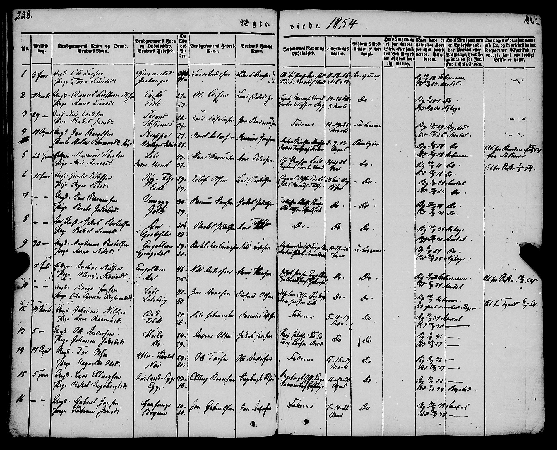 Gloppen sokneprestembete, AV/SAB-A-80101/H/Haa/Haaa/L0008: Parish register (official) no. A 8, 1837-1855, p. 238