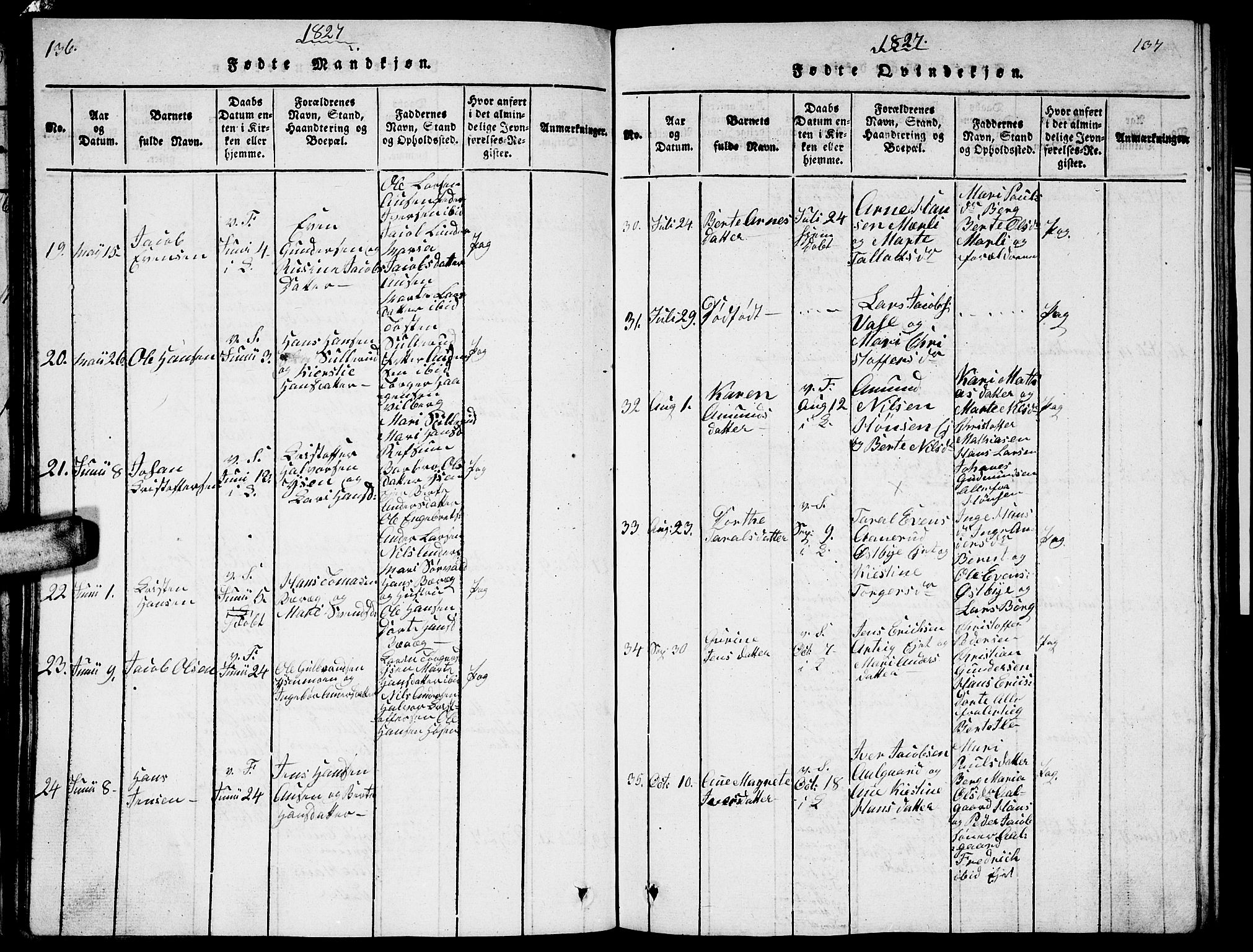 Sørum prestekontor Kirkebøker, SAO/A-10303/G/Ga/L0001: Parish register (copy) no. I 1, 1814-1829, p. 136-137