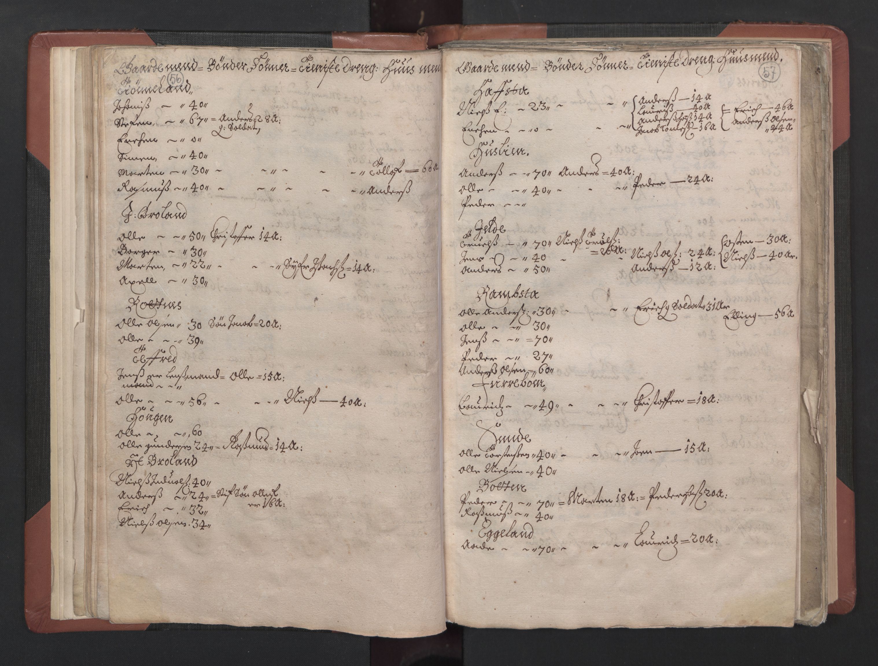 RA, Bailiff's Census 1664-1666, no. 15: Nordfjord fogderi and Sunnfjord fogderi, 1664, p. 56-57