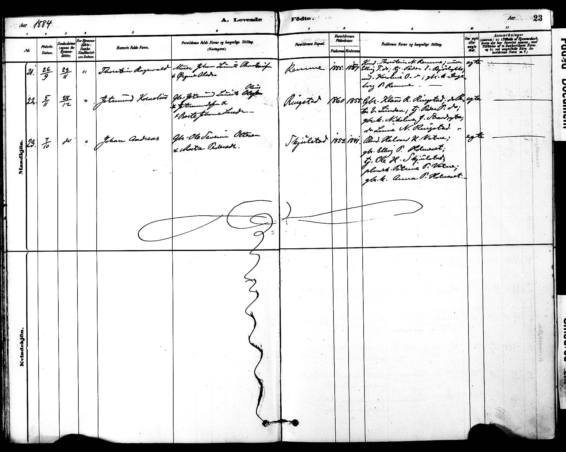 Ministerialprotokoller, klokkerbøker og fødselsregistre - Møre og Romsdal, SAT/A-1454/525/L0374: Parish register (official) no. 525A04, 1880-1899, p. 23