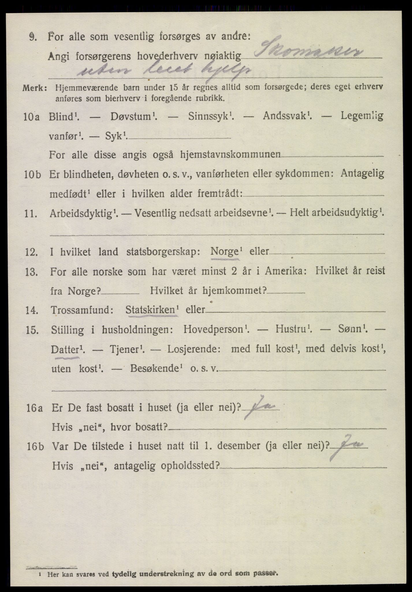 SAT, 1920 census for Veøy, 1920, p. 3530