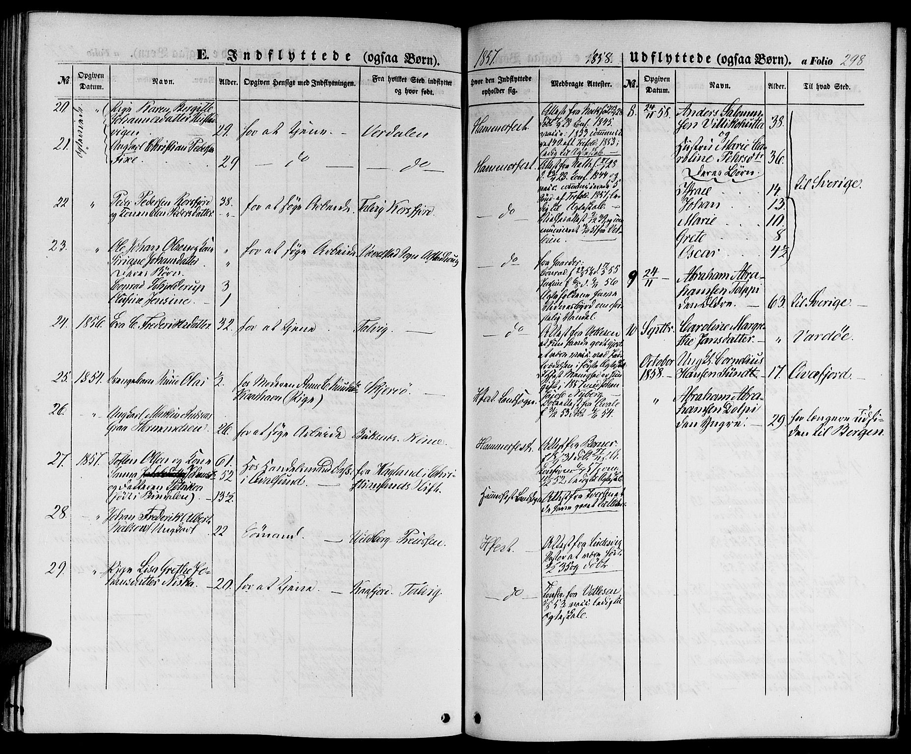 Hammerfest sokneprestkontor, AV/SATØ-S-1347/H/Hb/L0002.klokk: Parish register (copy) no. 2, 1851-1861, p. 298