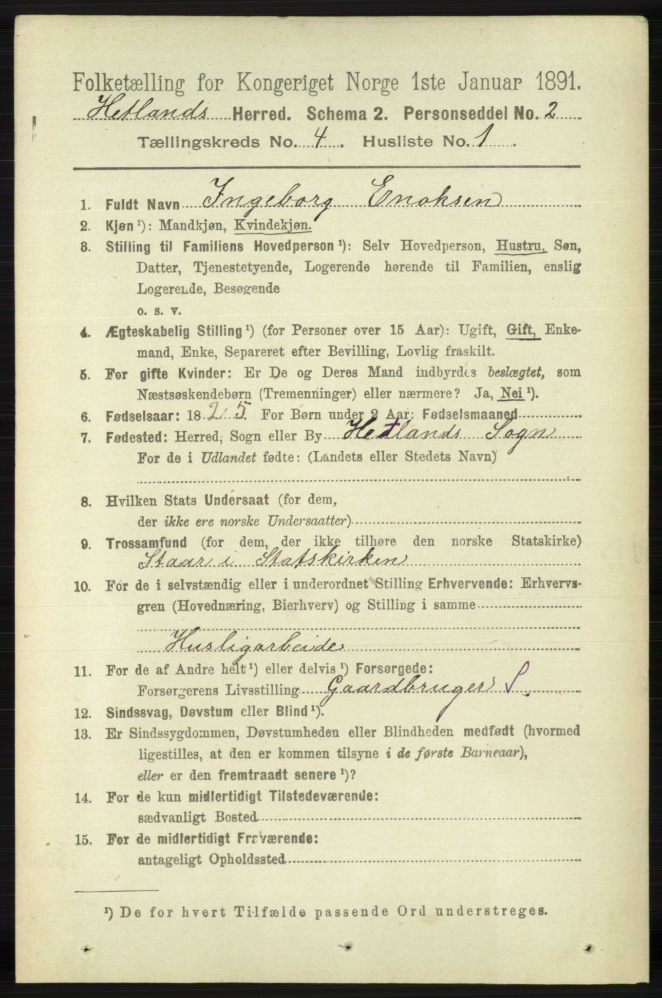 RA, 1891 census for 1126 Hetland, 1891, p. 1985