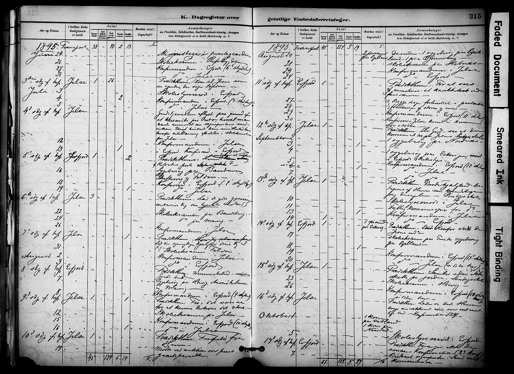 Jelsa sokneprestkontor, AV/SAST-A-101842/01/IV: Parish register (official) no. A 10, 1884-1906, p. 315