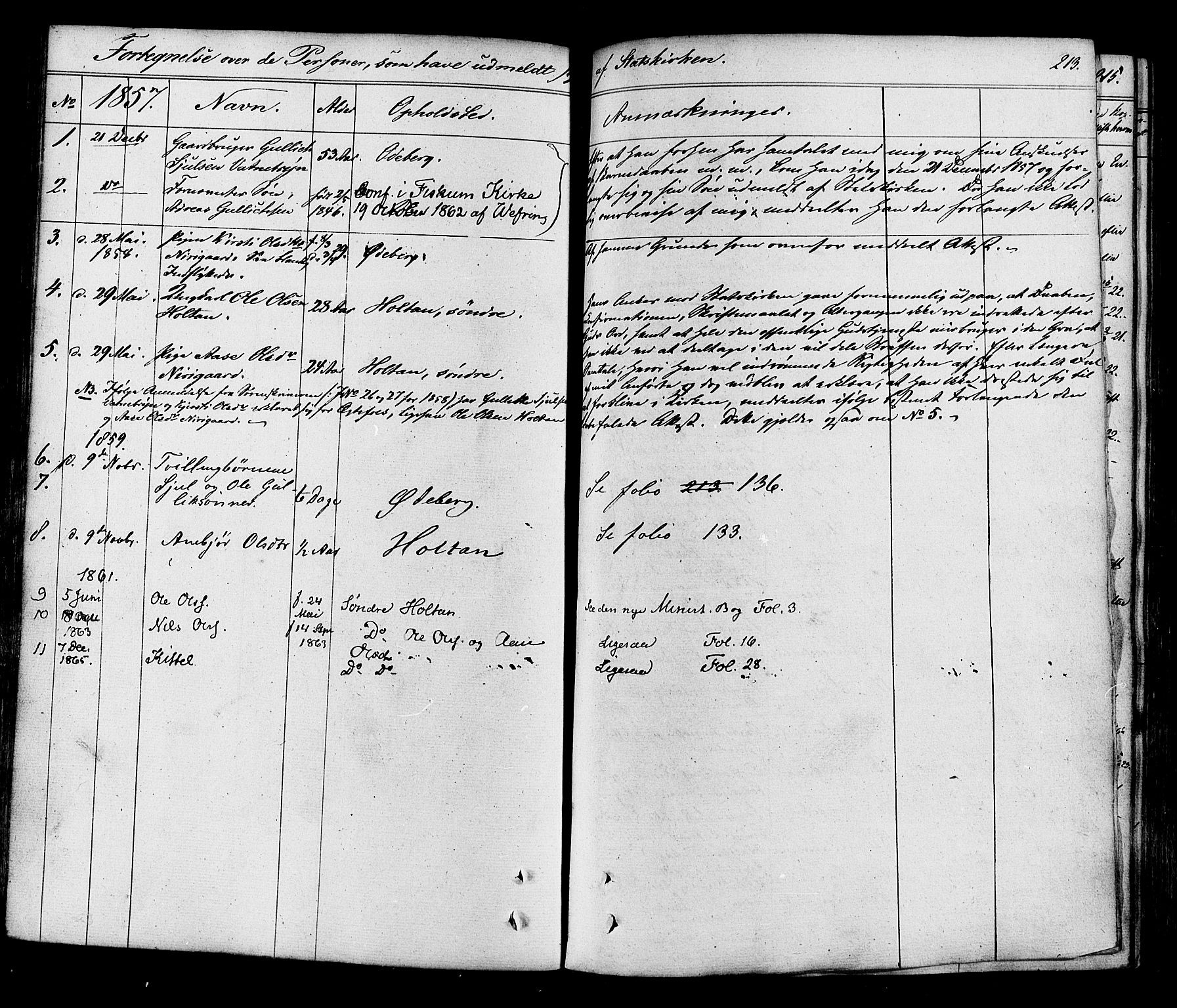 Flesberg kirkebøker, SAKO/A-18/F/Fa/L0006: Parish register (official) no. I 6, 1834-1860, p. 213
