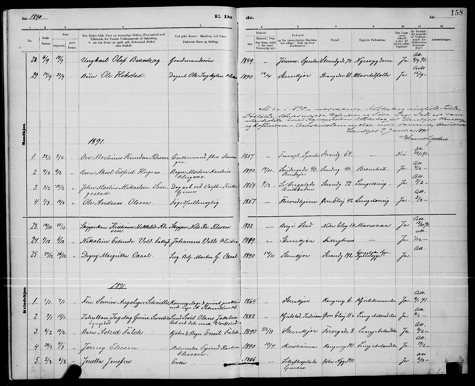 Ministerialprotokoller, klokkerbøker og fødselsregistre - Nord-Trøndelag, SAT/A-1458/739/L0374: Parish register (copy) no. 739C02, 1883-1898, p. 158