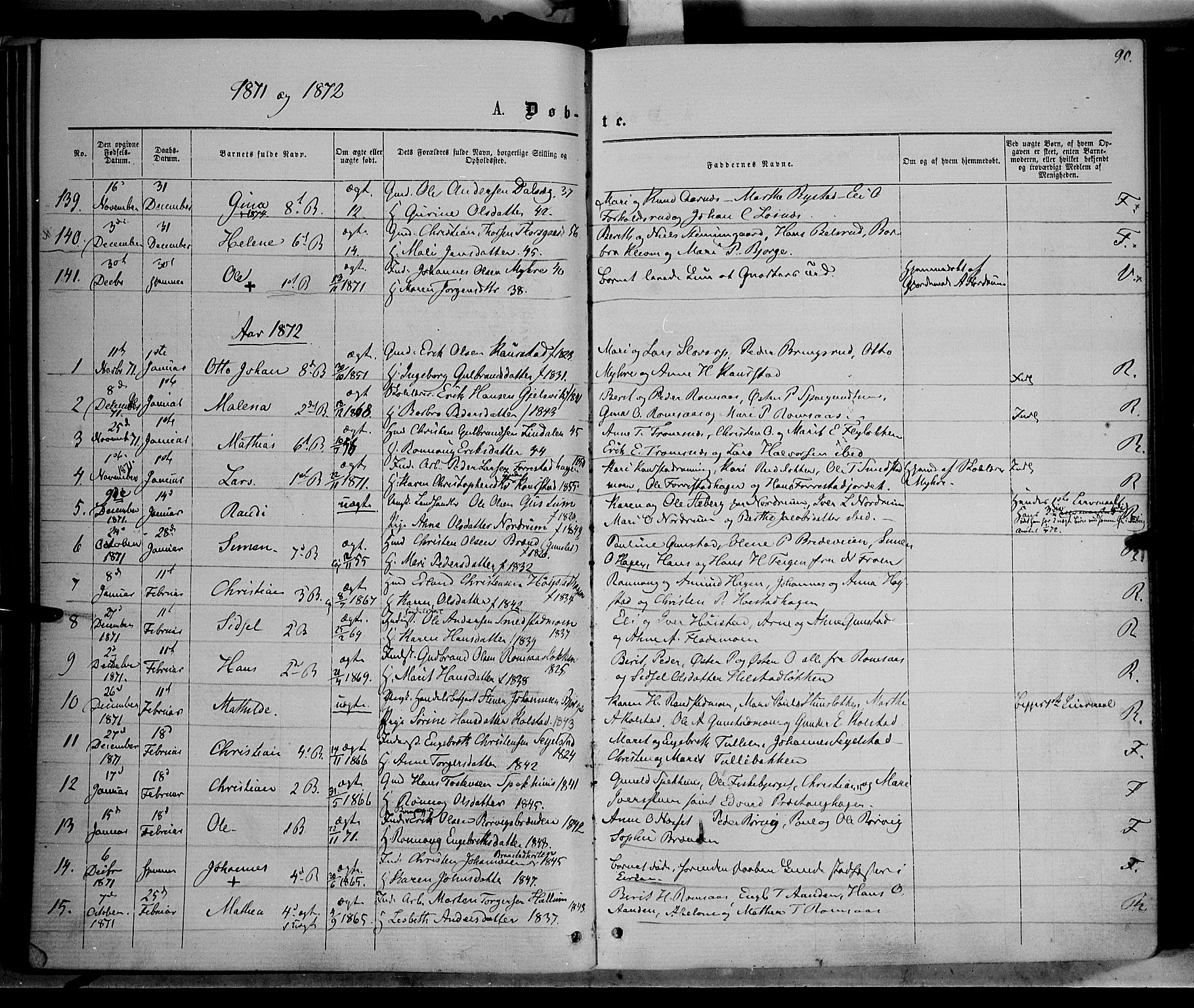 Ringebu prestekontor, SAH/PREST-082/H/Ha/Haa/L0007: Parish register (official) no. 7, 1860-1877, p. 90