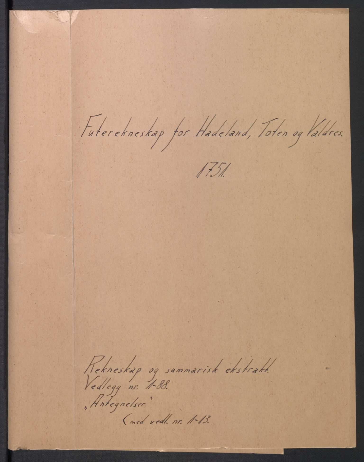 Rentekammeret inntil 1814, Reviderte regnskaper, Fogderegnskap, RA/EA-4092/R18/L1348: Fogderegnskap Hadeland, Toten og Valdres, 1750-1751, p. 338