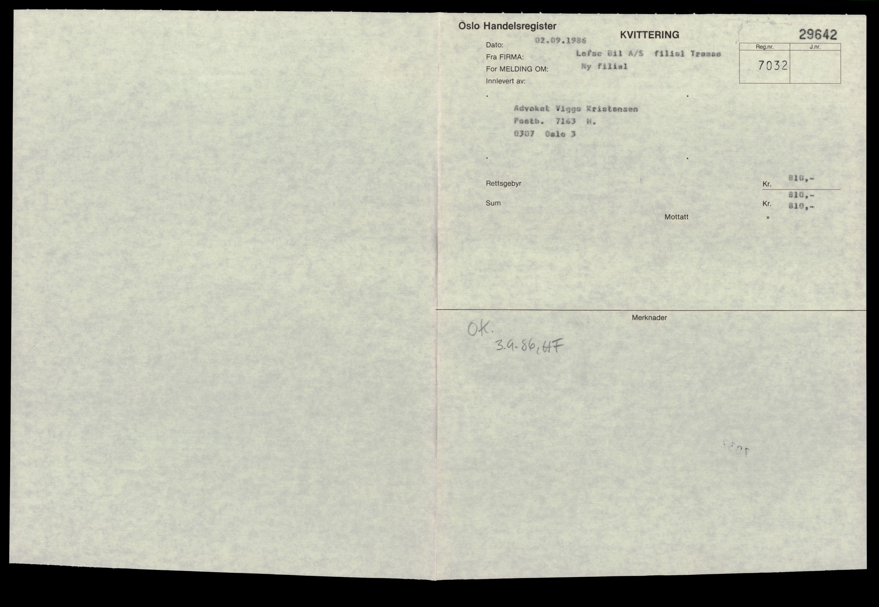 Oslo byfogd, Handelsregisteret, SAT/A-10867/G/Gc/Gca/L0467: Ikke konverterte foretak, Lefac T-Leif B, 1890-1990, p. 1
