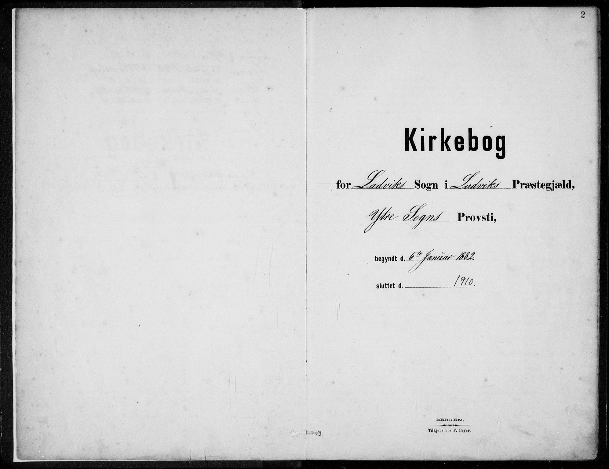 Lavik sokneprestembete, SAB/A-80901: Parish register (copy) no. A 2, 1882-1910, p. 2