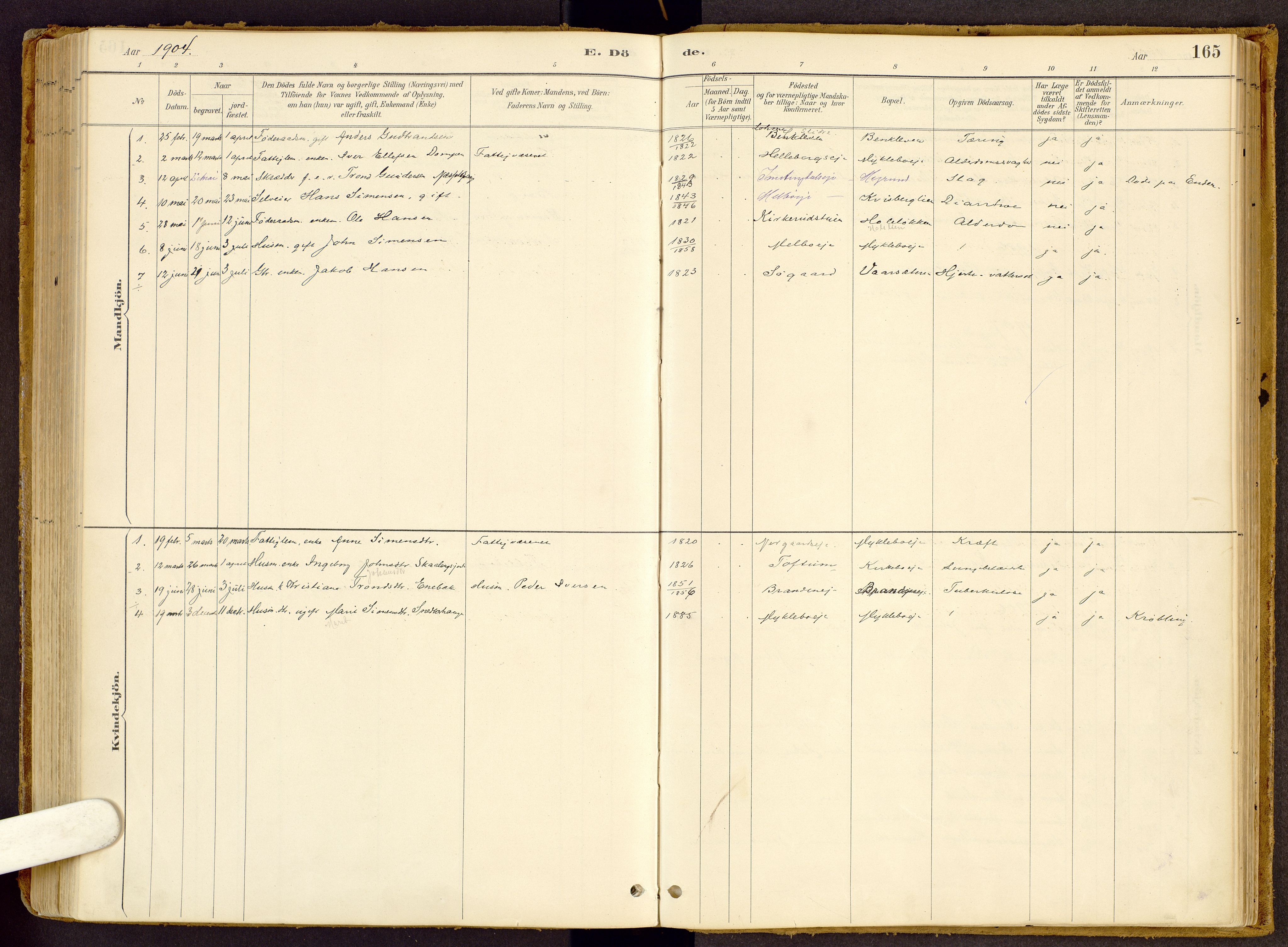 Vestre Gausdal prestekontor, SAH/PREST-094/H/Ha/Haa/L0002: Parish register (official) no. 2, 1887-1918, p. 165