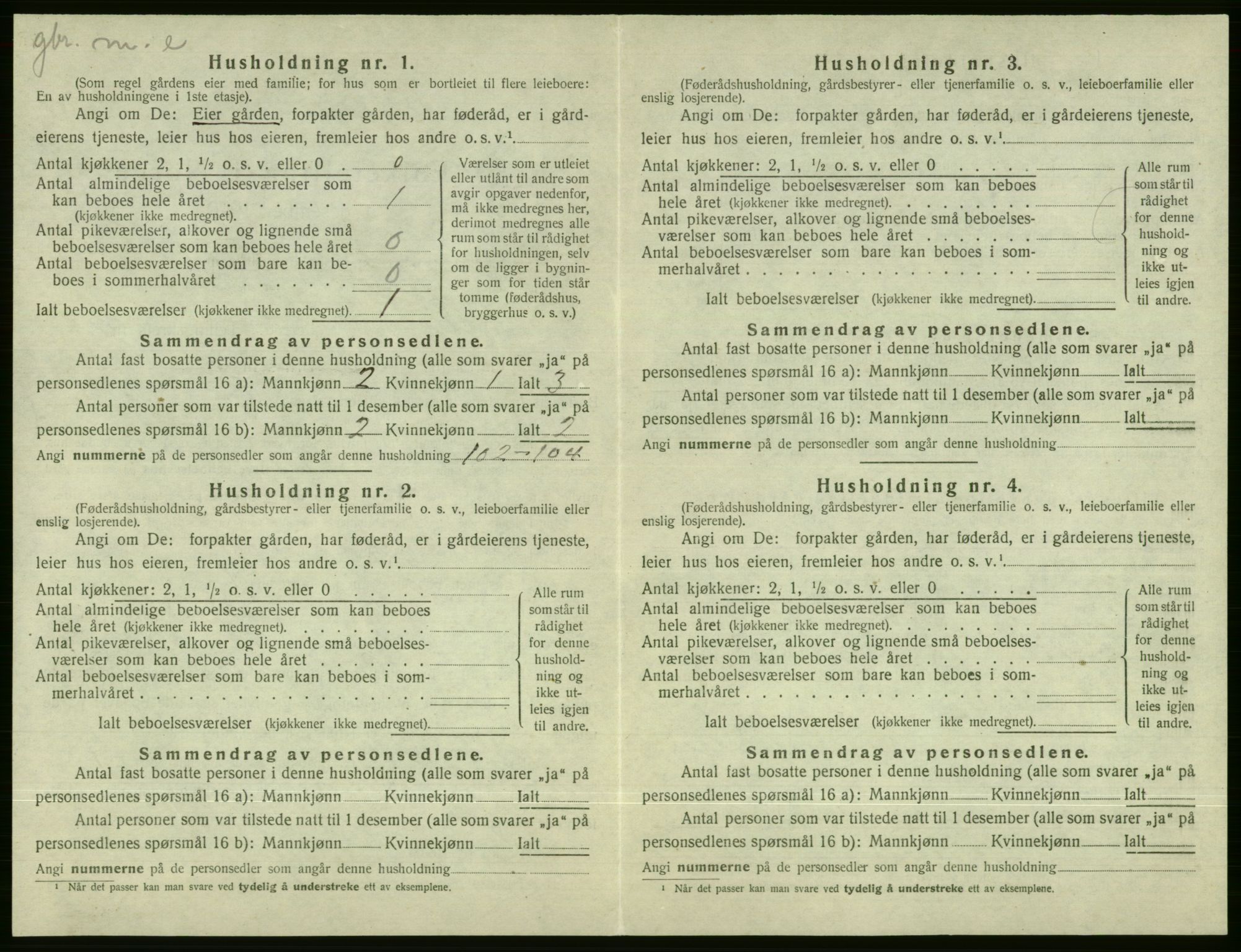 SAB, 1920 census for Evanger, 1920, p. 268