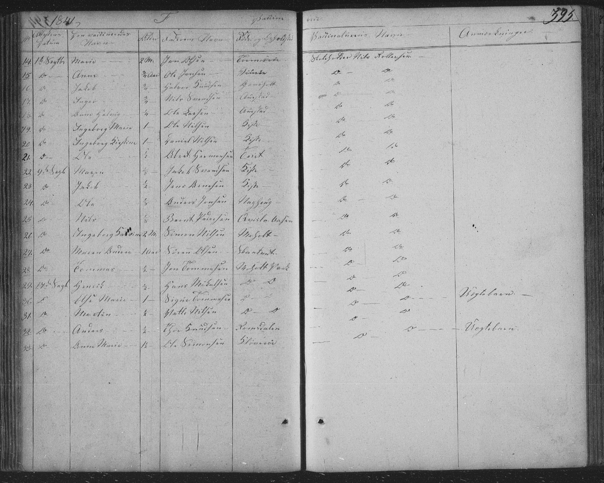 Siljan kirkebøker, SAKO/A-300/F/Fa/L0001: Parish register (official) no. 1, 1831-1870, p. 395